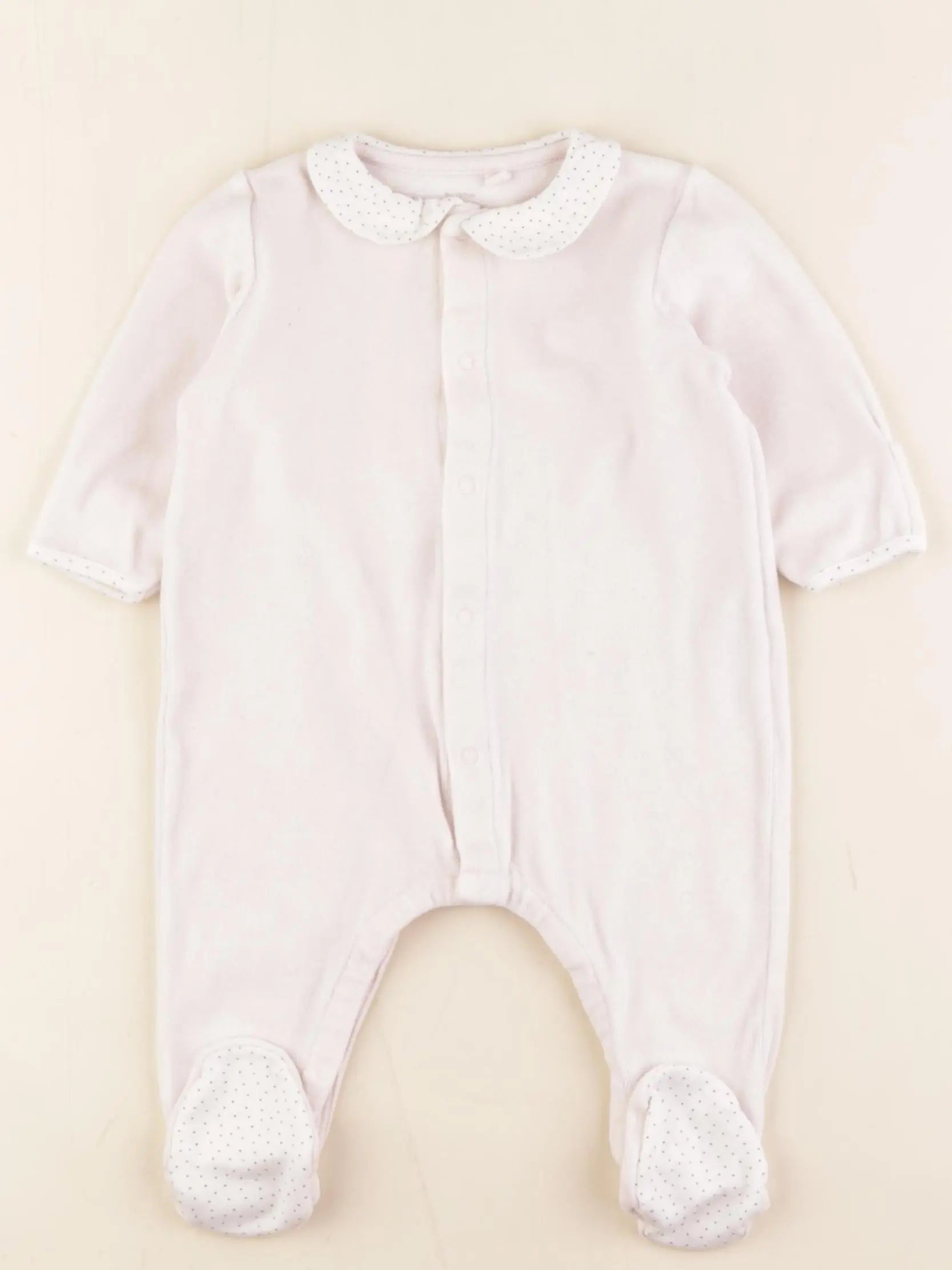 Petit Bateau - pyjama velours beige - 6 mois