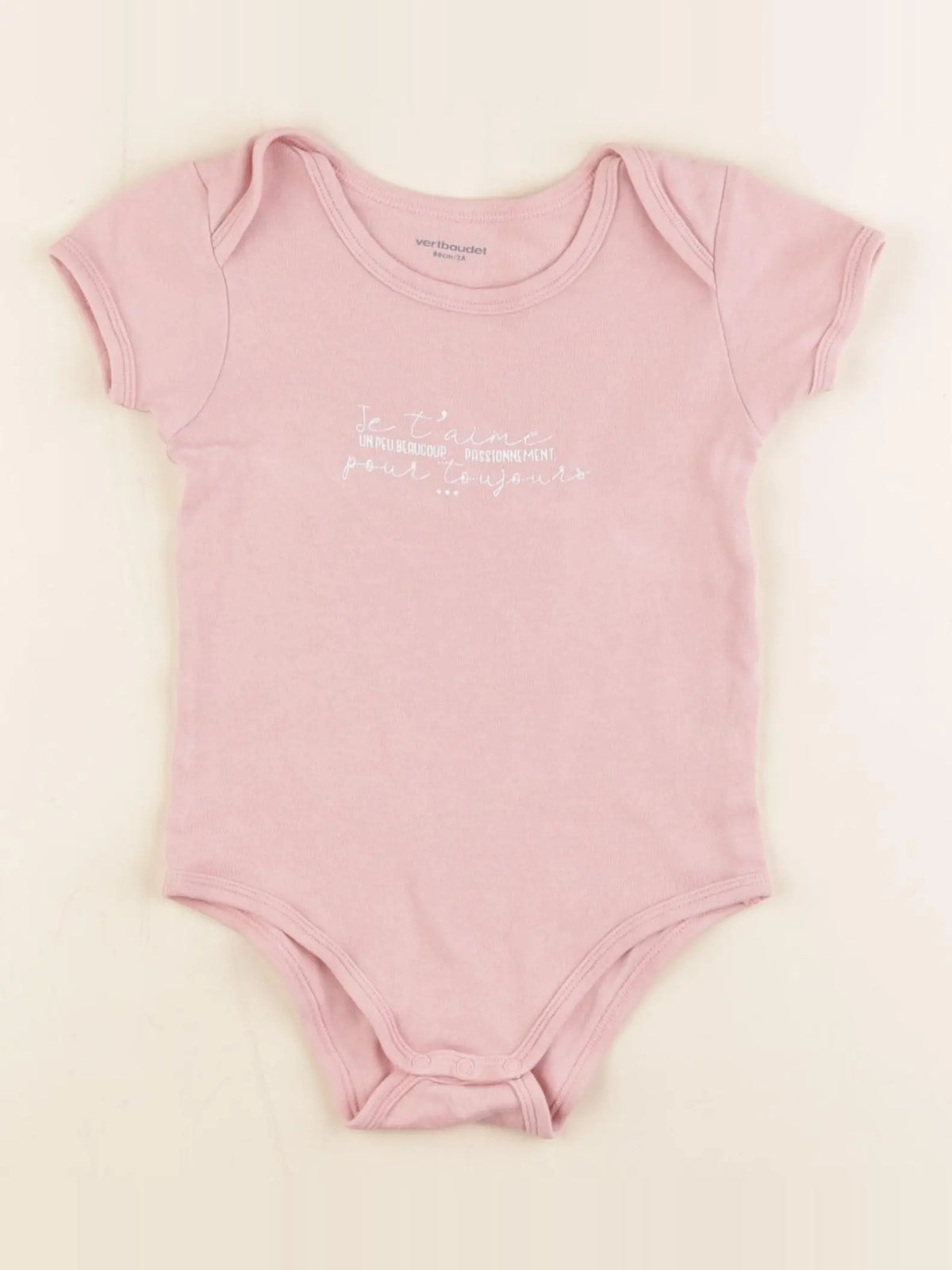 Vertbaudet - body rose - 2 ans