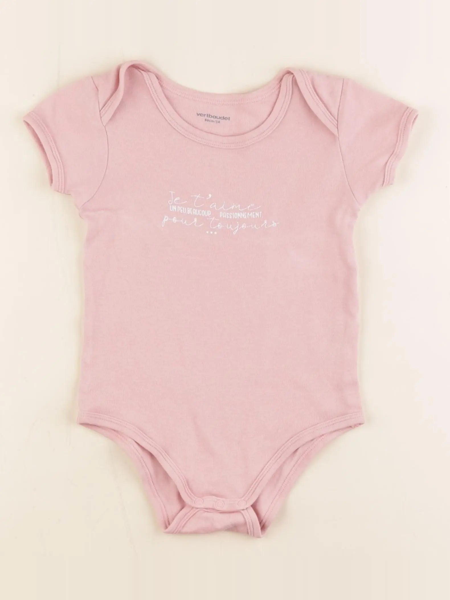 Vertbaudet - body rose - 2 ans