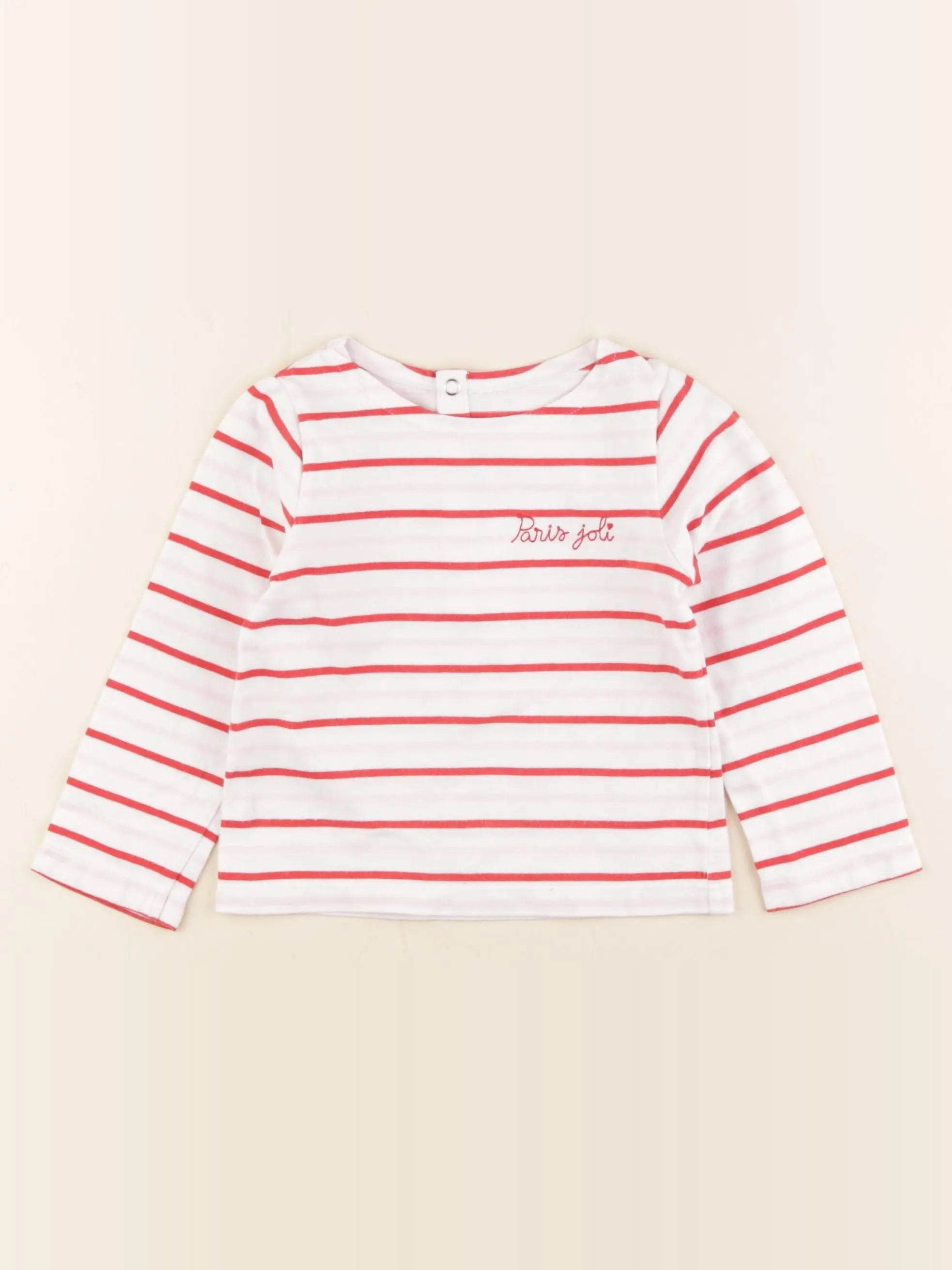 Jacadi - tee-shirt blanc, rose - 24 mois