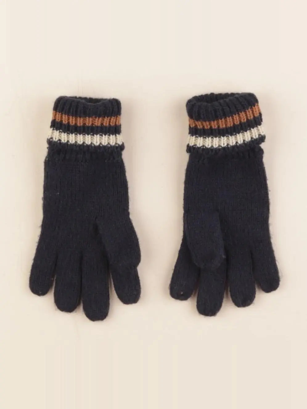 Vertbaudet - gants marron, bleu - 4/6 ans