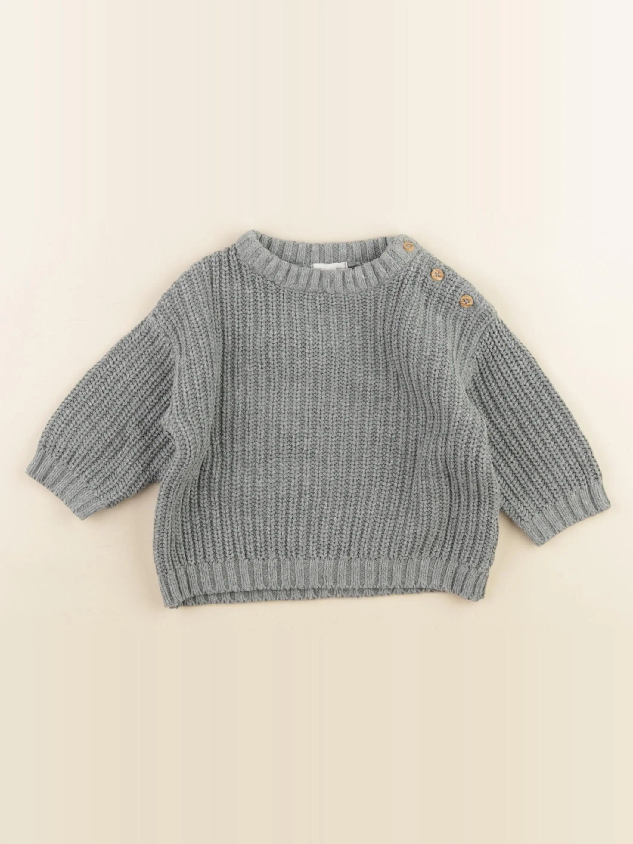 Vertbaudet - pull vert - 9 mois