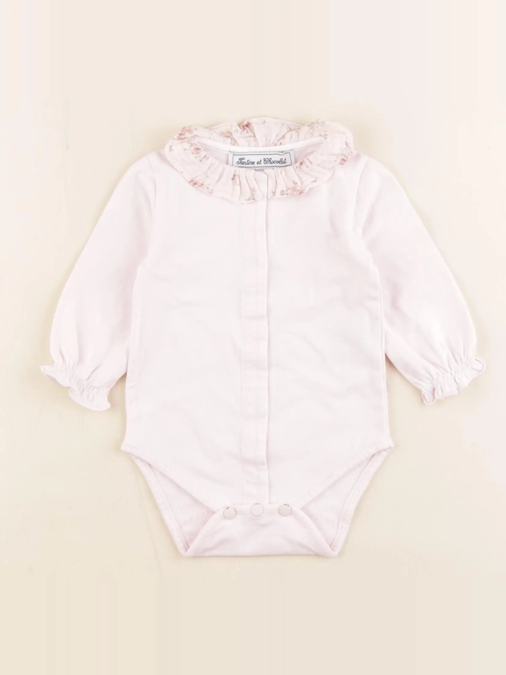 Tartine & Chocolat - body à col rose - 6 mois