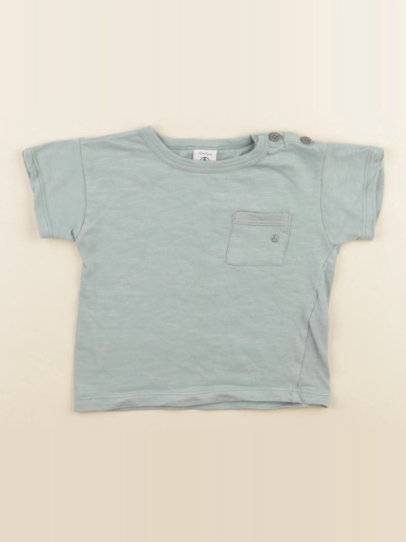 Petit Bateau - tee-shirt vert - 12 mois