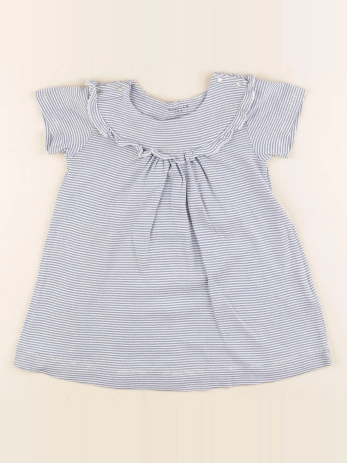 Cyrillus - robe bleu, blanc - 24 mois