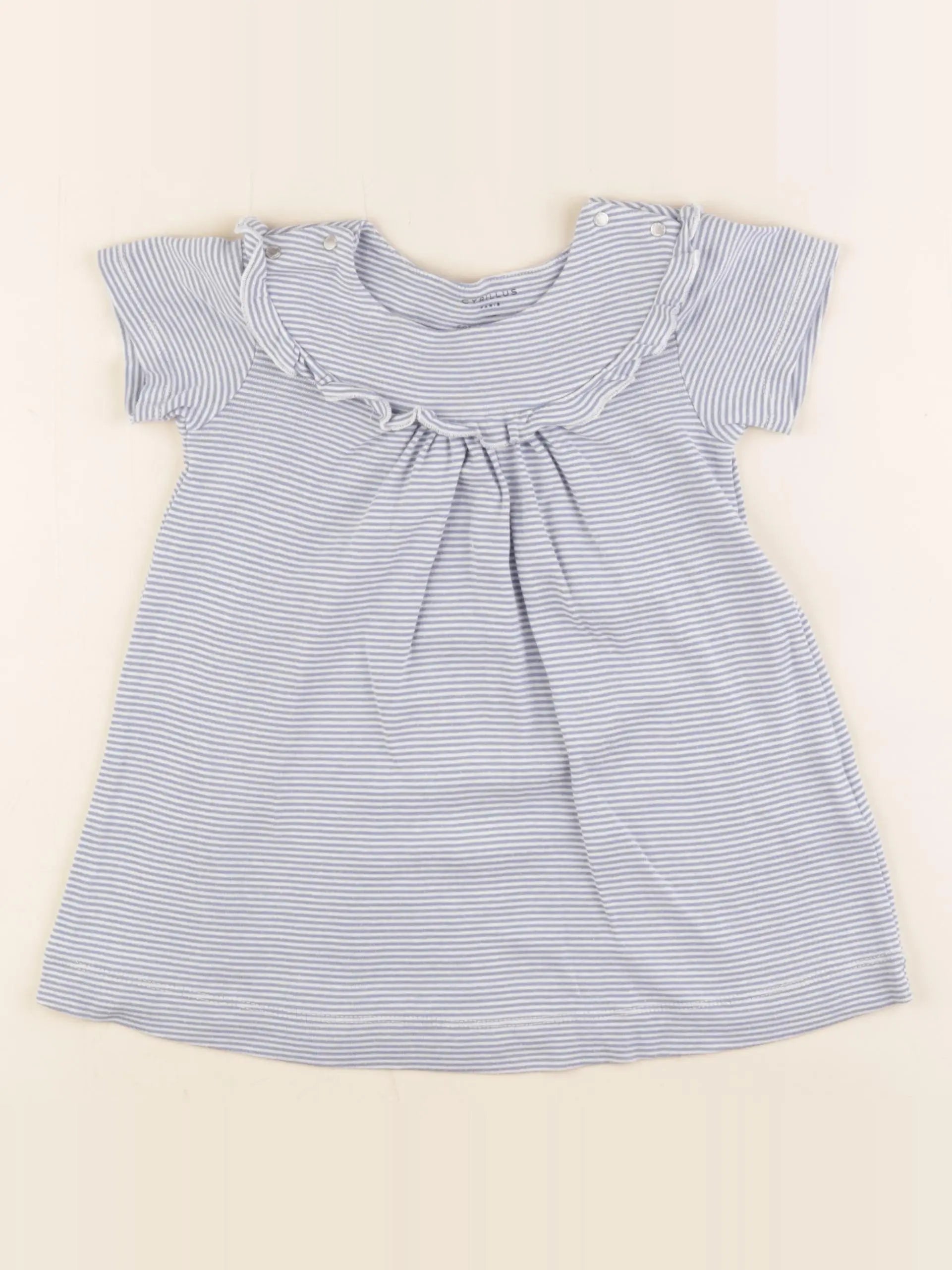 Cyrillus - robe bleu, blanc - 24 mois