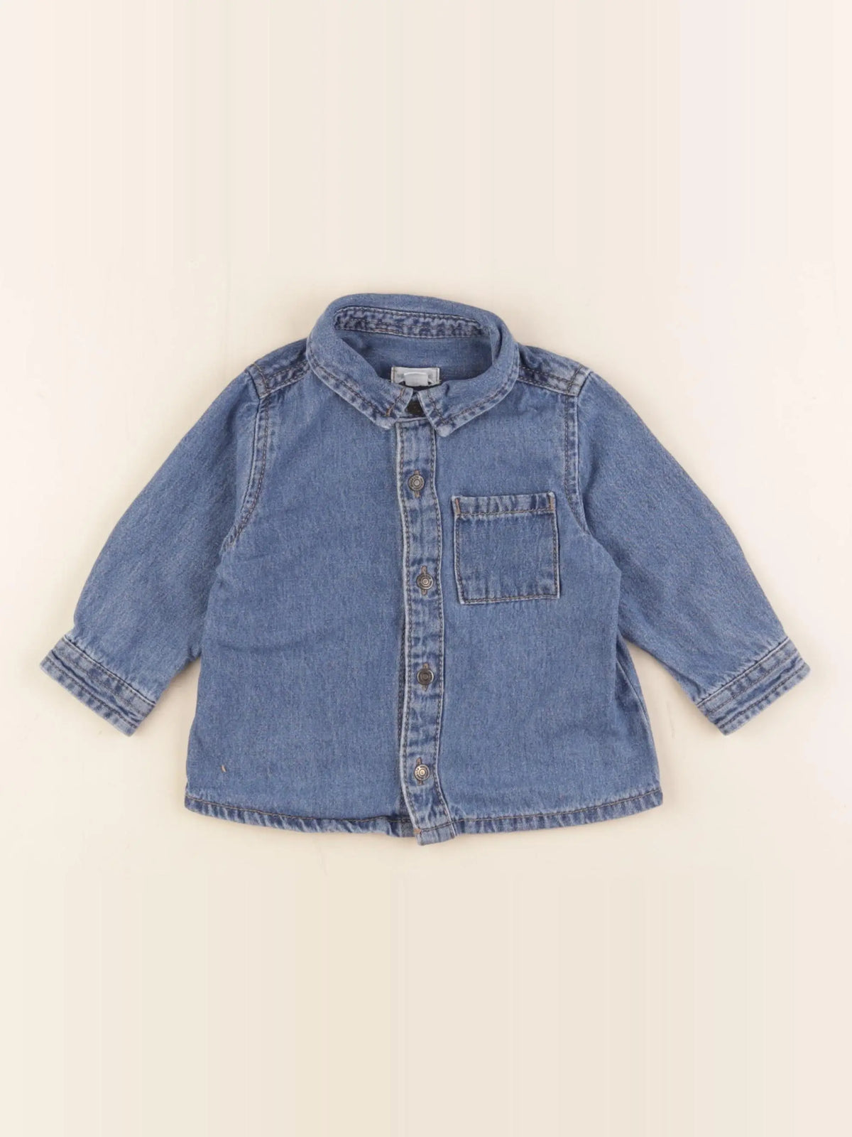 Vertbaudet - chemise bleu - 9 mois