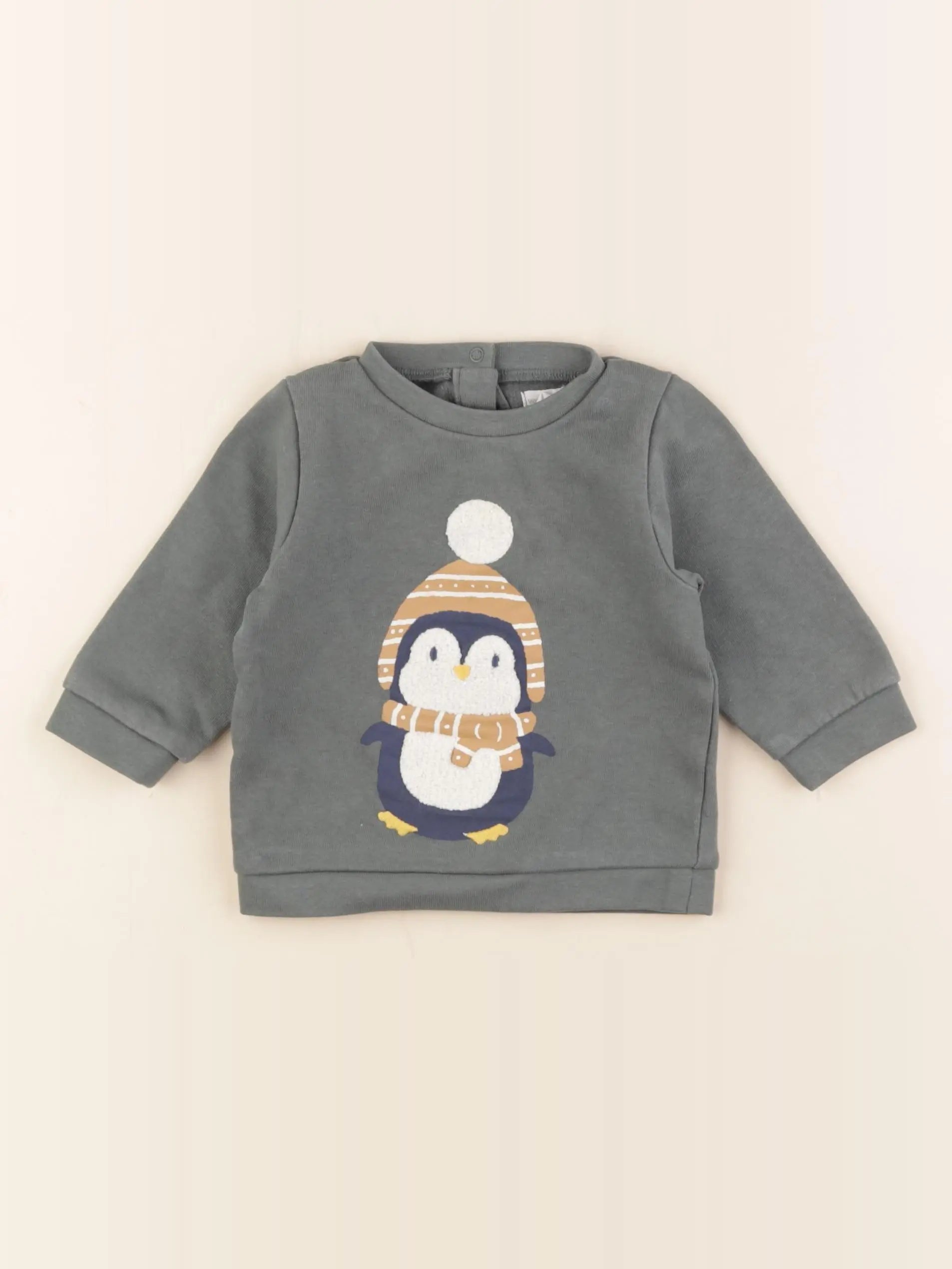 Vertbaudet - sweat vert - 6 mois