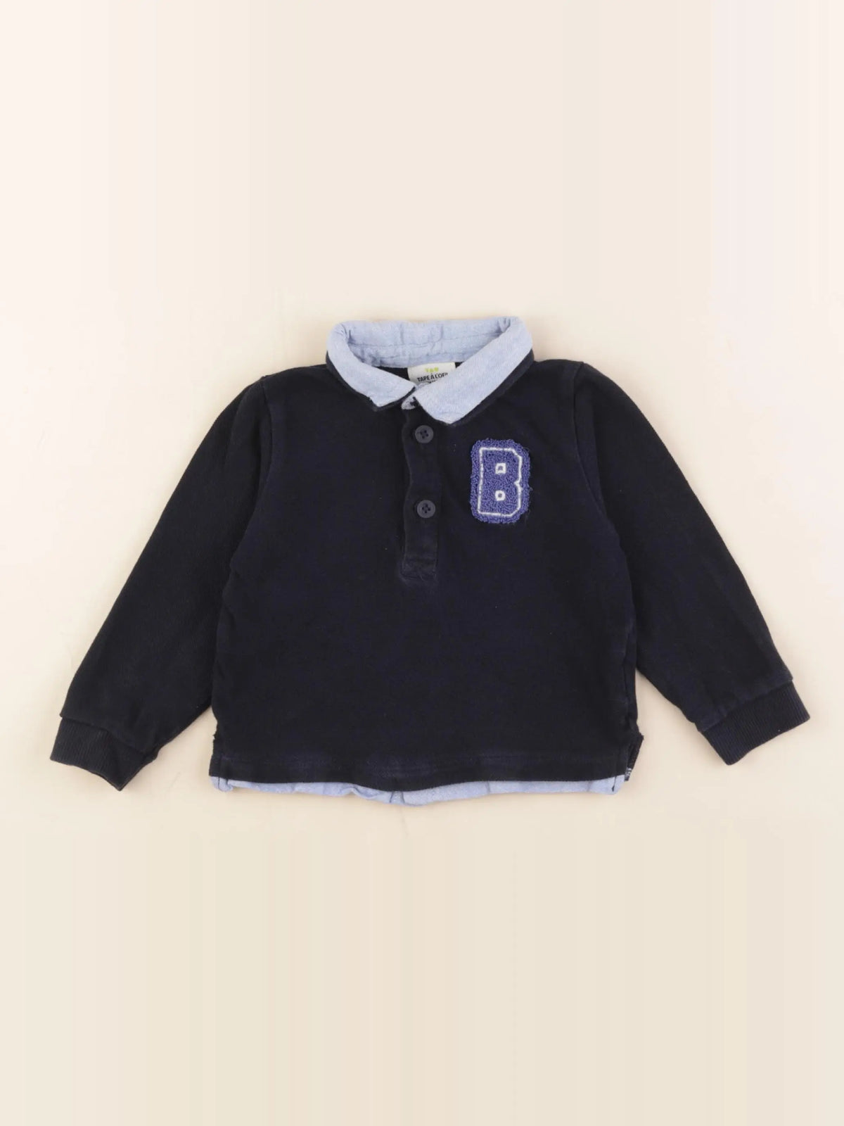 Tape à l'oeil - polo coton bleu - 18 mois