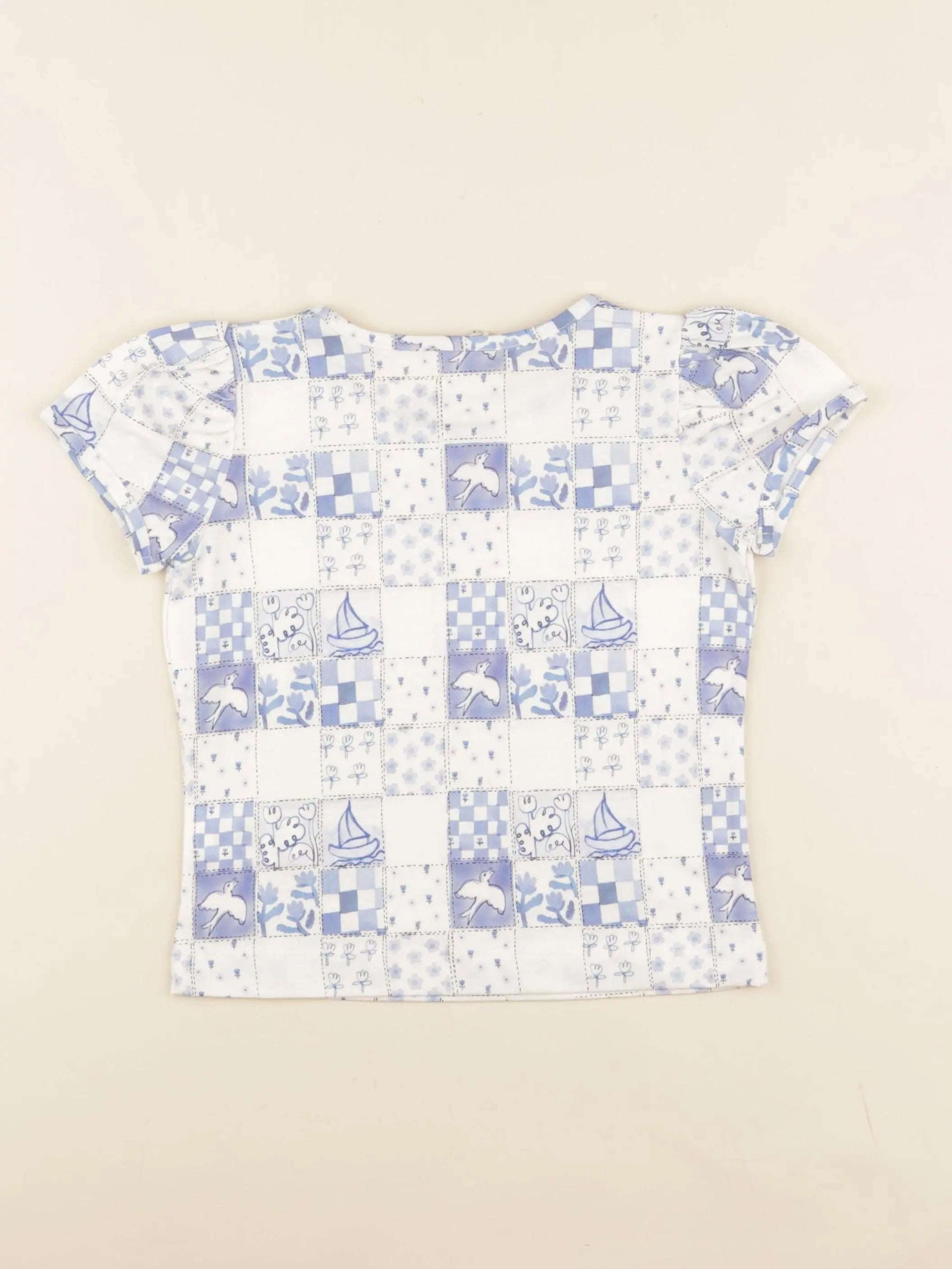 Tee-shirt blanc, bleu