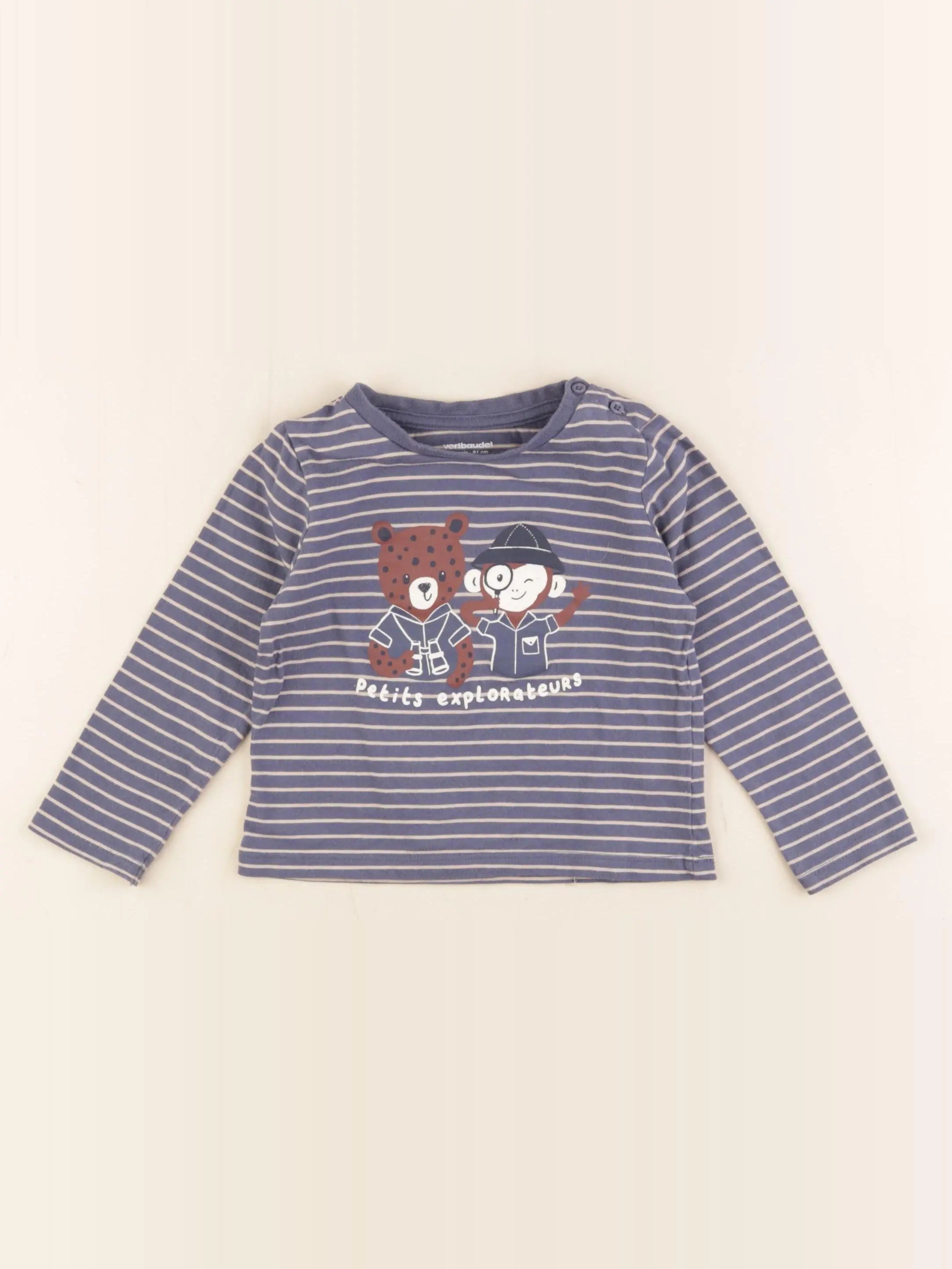 Vertbaudet - tee-shirt bleu - 18 mois