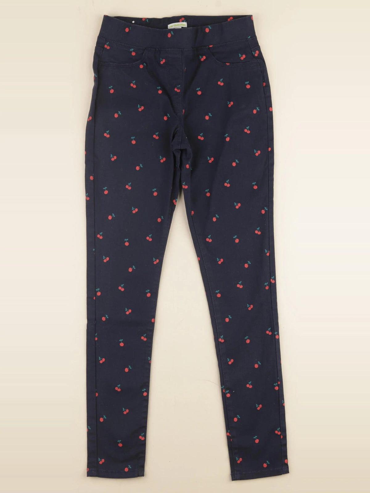 Vertbaudet - jegging bleu, rouge - 12 ans