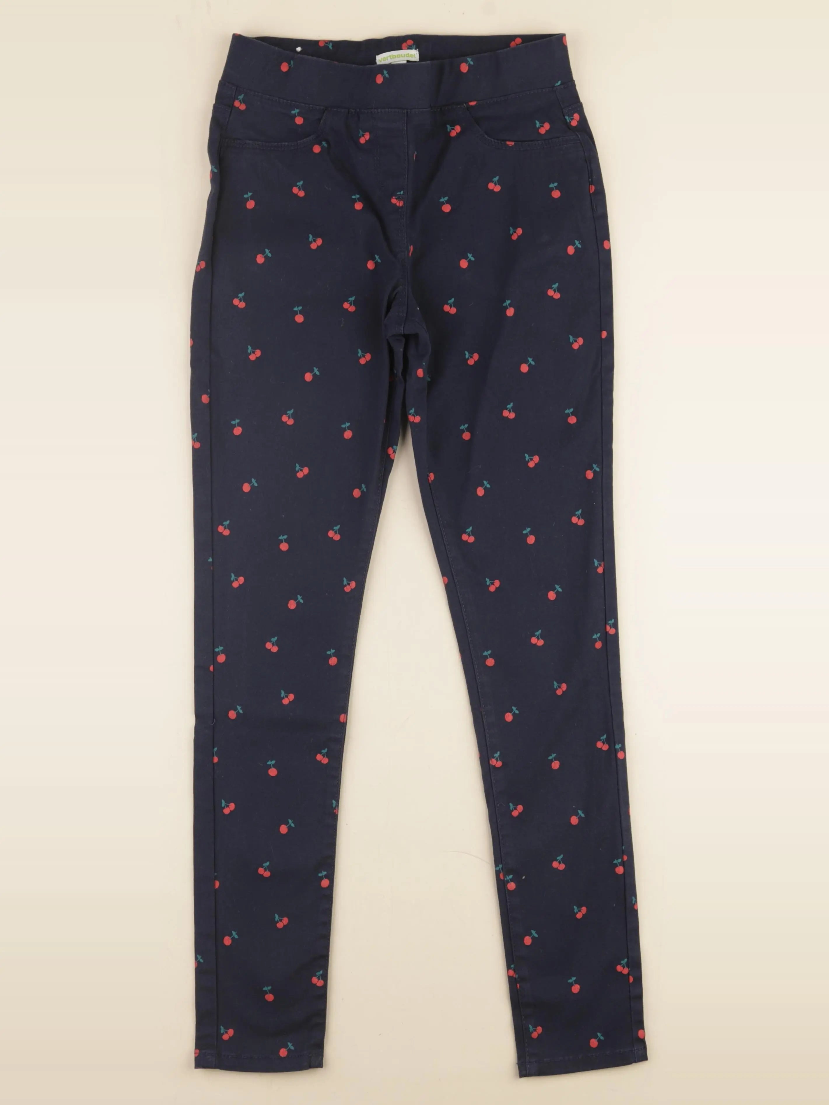 Vertbaudet - jegging bleu, rouge - 12 ans