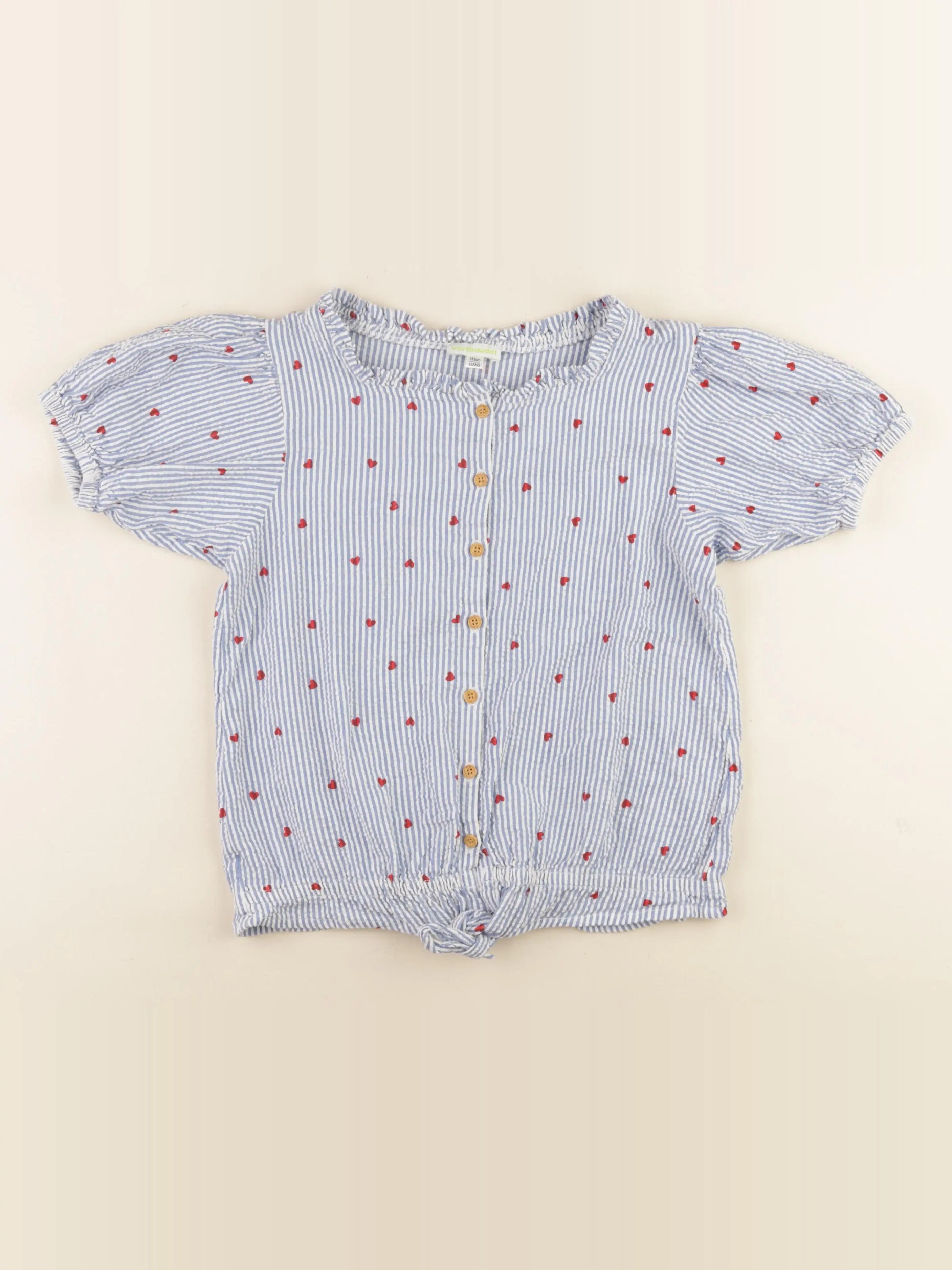 Vertbaudet - blouse blanc, bleu - 12 ans