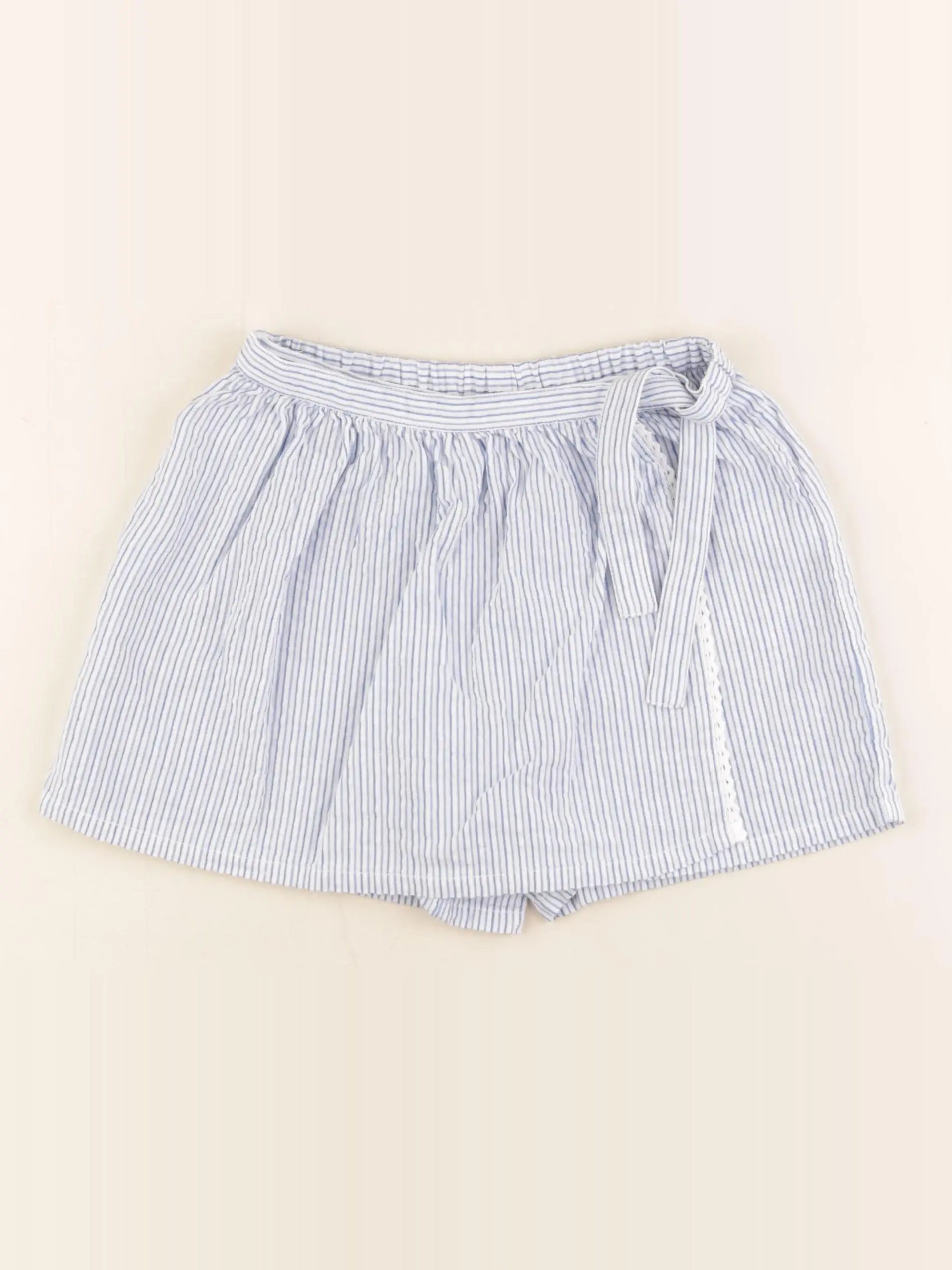 Cyrillus - jupe short blanc, bleu - 6 ans
