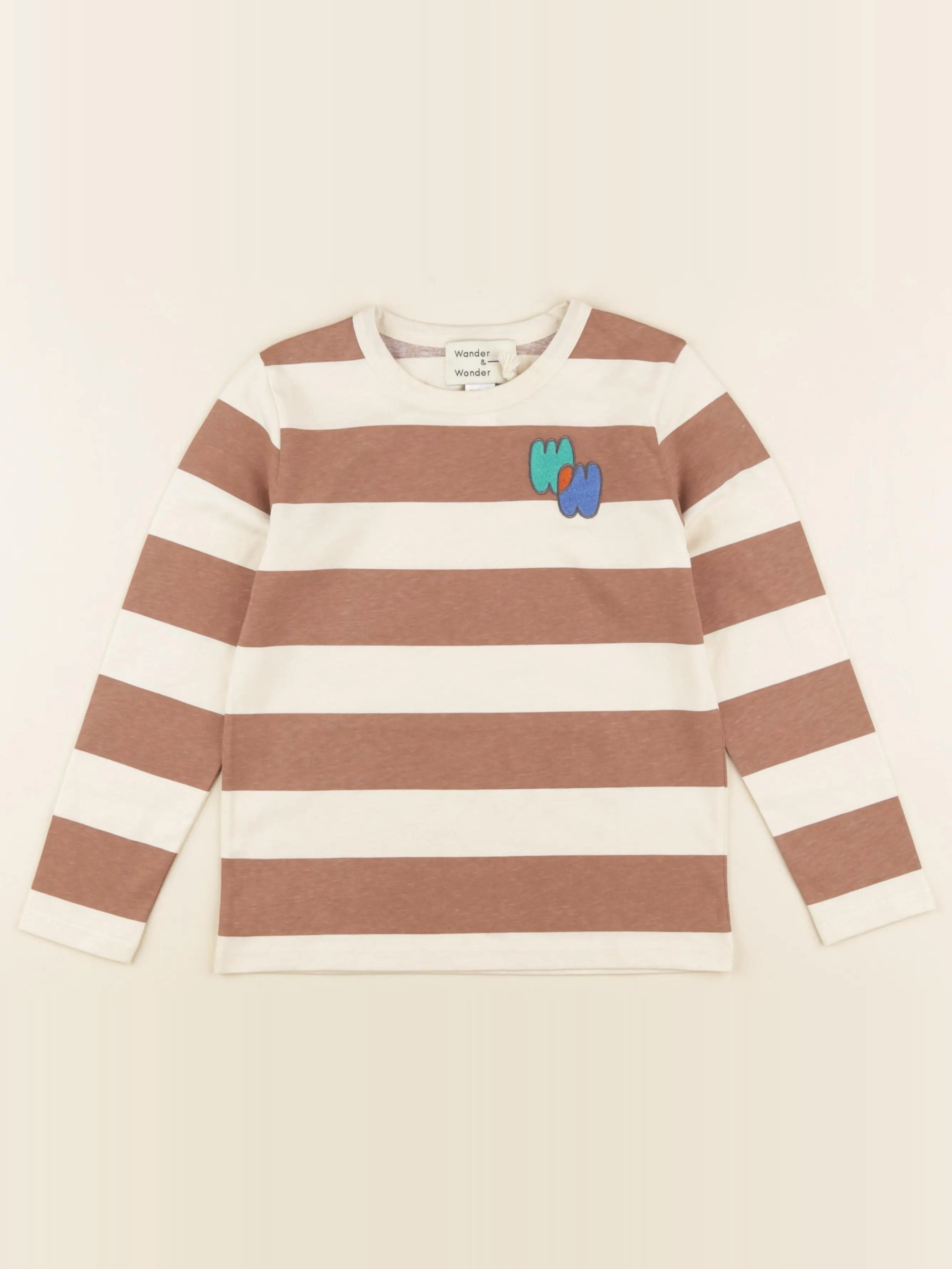 Tee-shirt beige, marron
