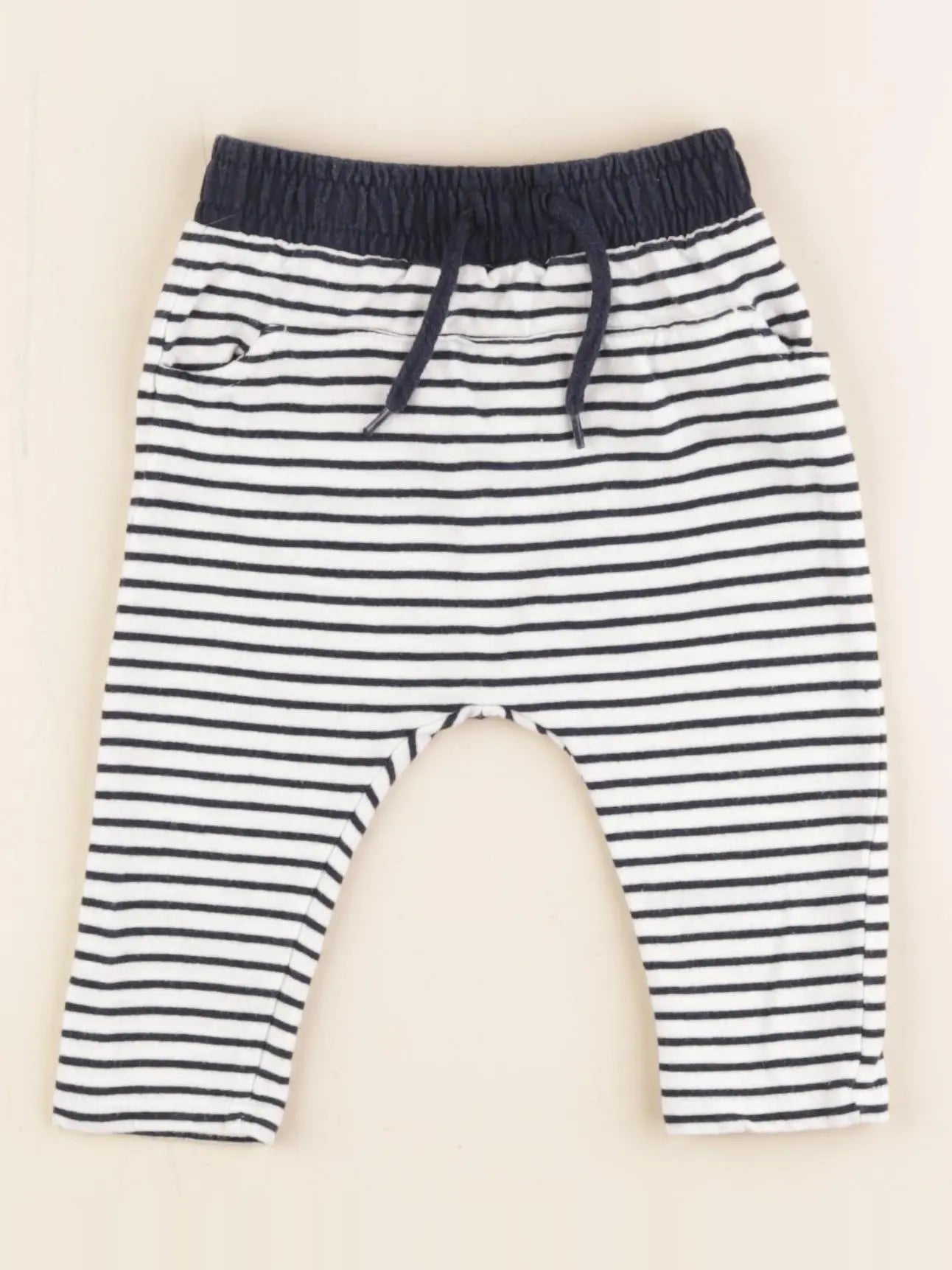 Vertbaudet - jogging blanc, bleu - 6 mois