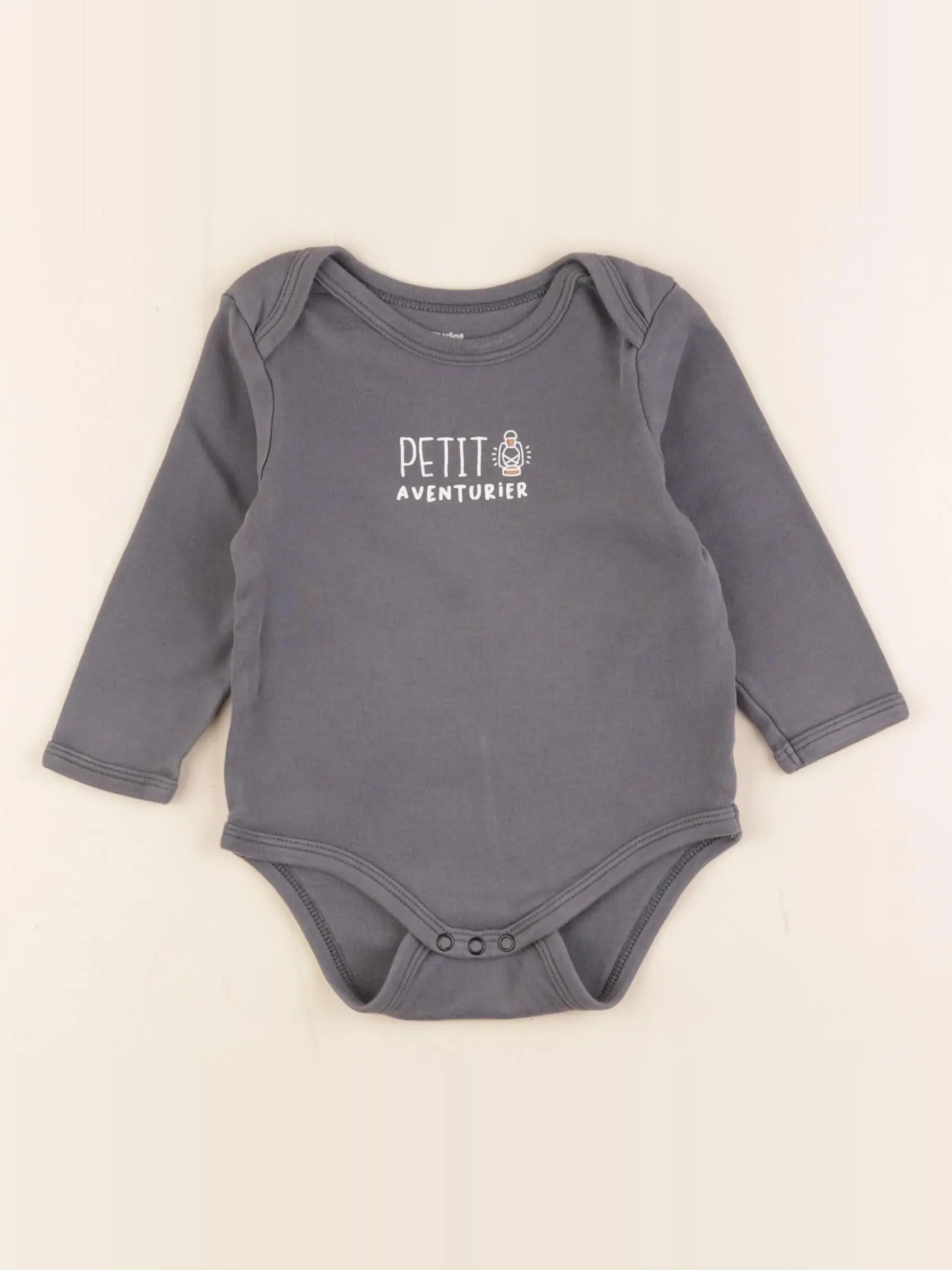 Vertbaudet - body gris - 12 mois