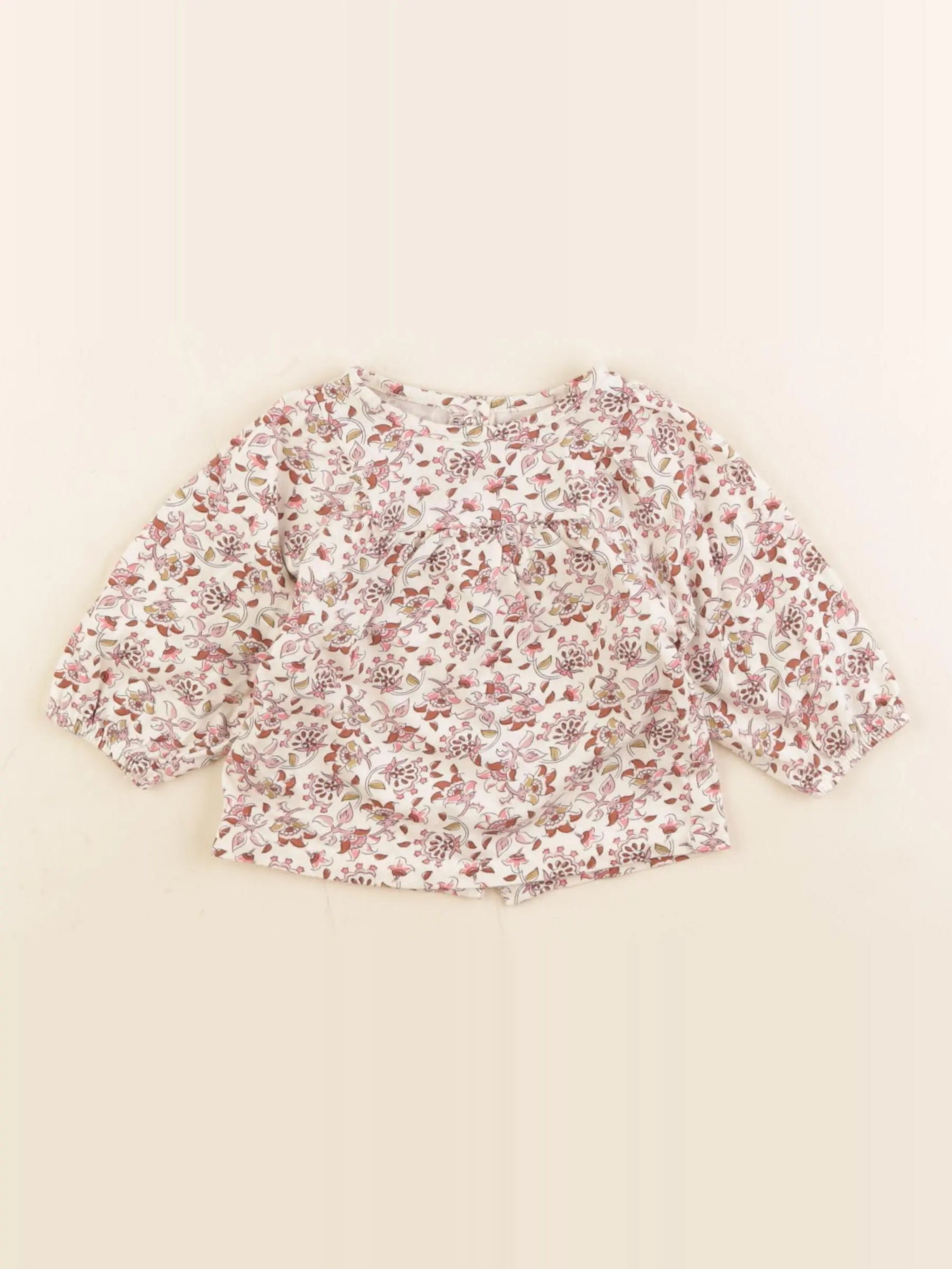 Vertbaudet - tee-shirt beige, marron - 3 mois