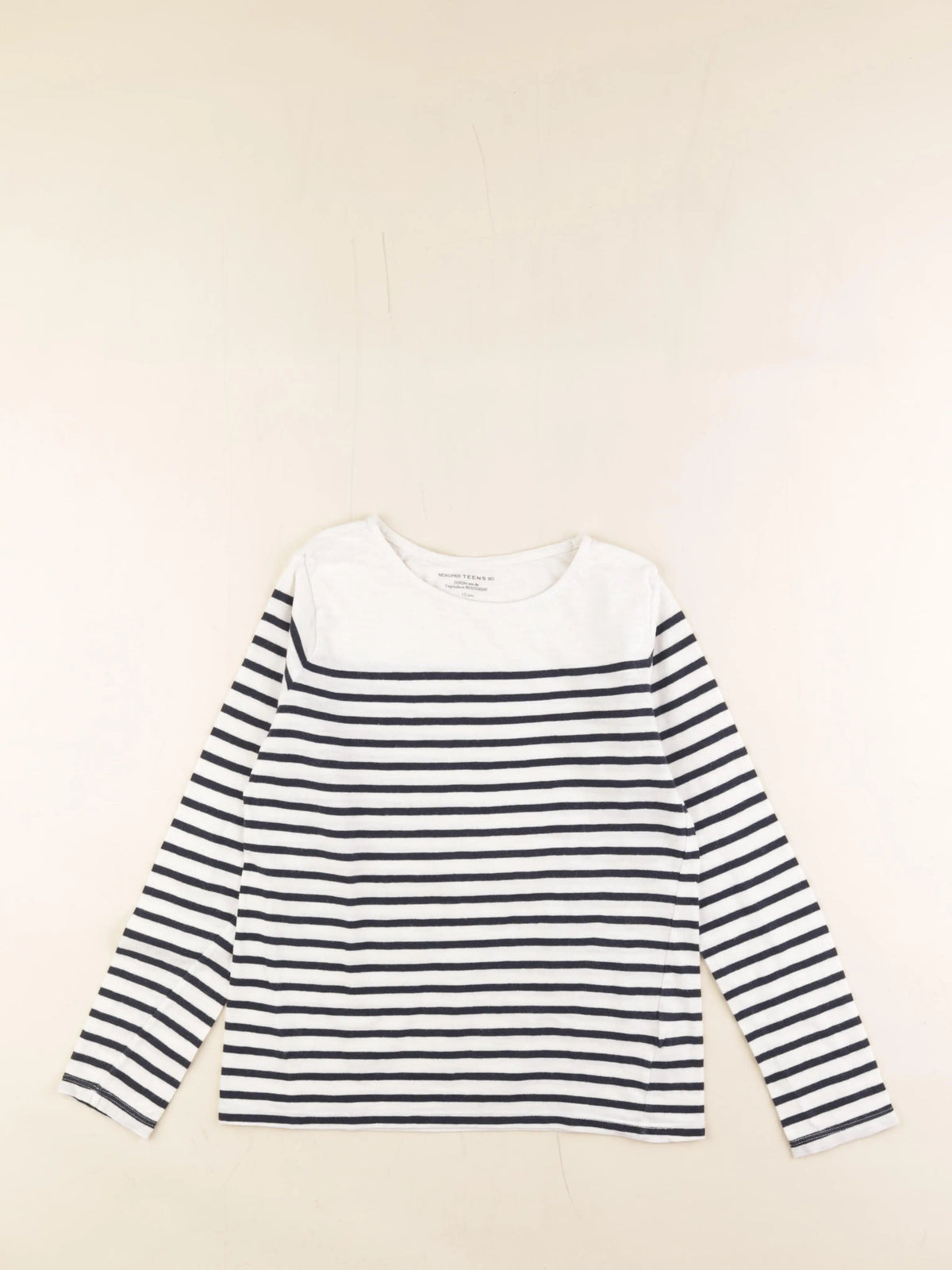 Monoprix - tee-shirt blanc, bleu - 12 ans