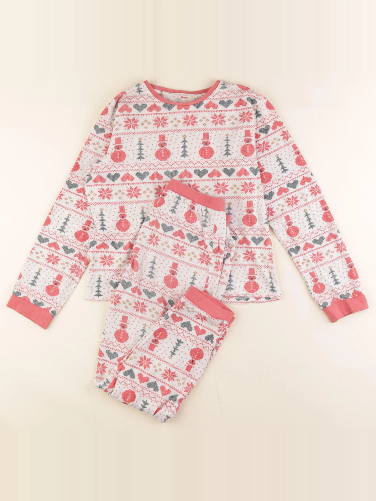 Monoprix - pyjama coton rose - 12 ans