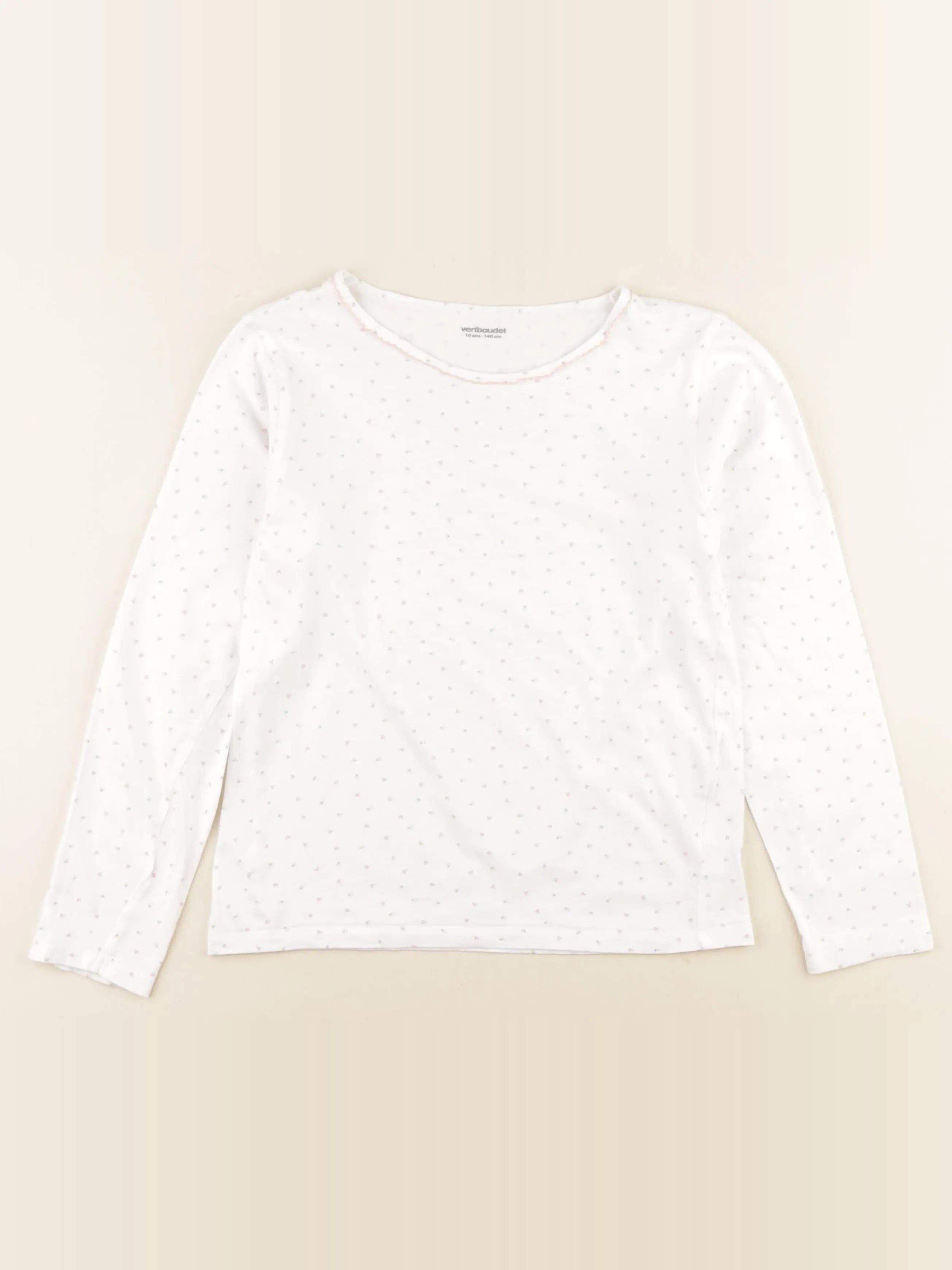 Vertbaudet - maillot de corps blanc, rose - 10 ans