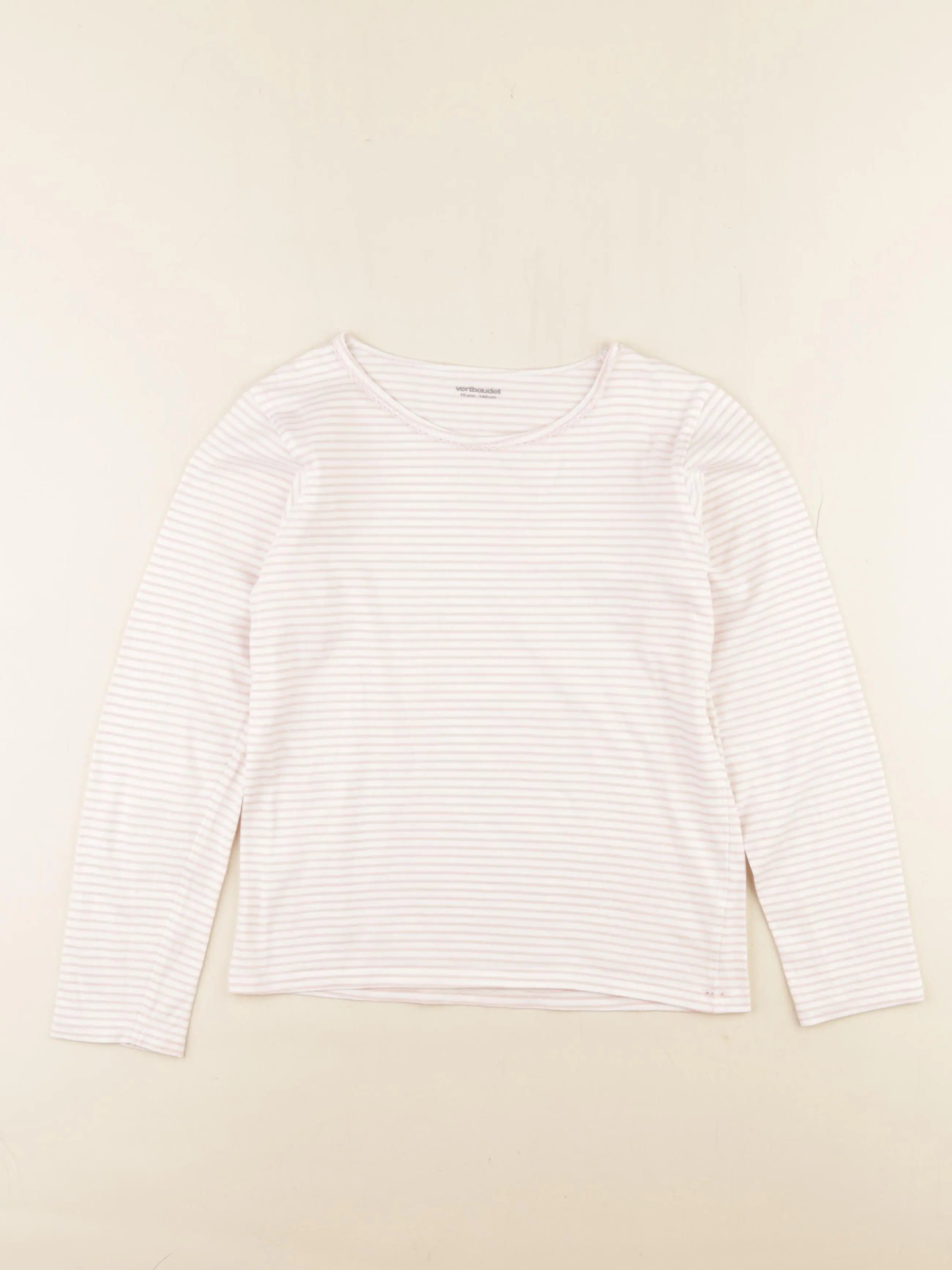 Vertbaudet - maillot de corps blanc, rose - 10 ans