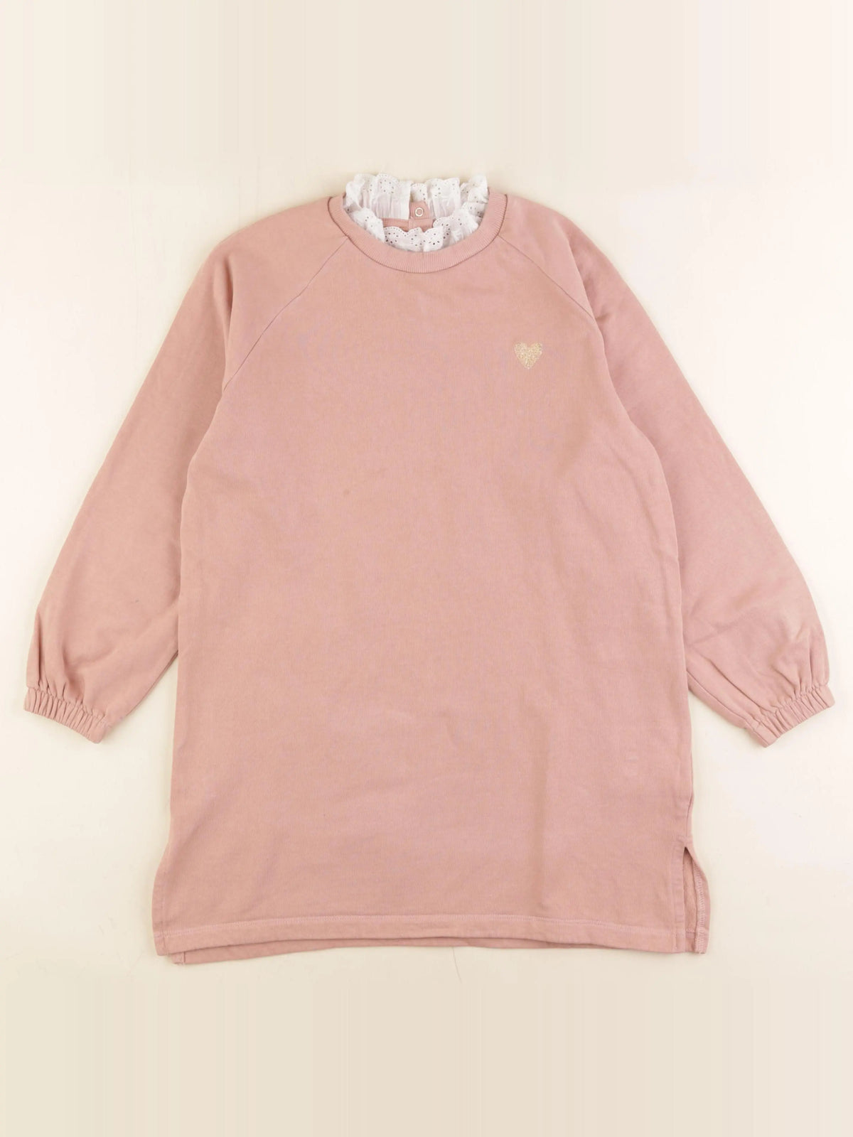 Vertbaudet - robe rose, or - 10 ans