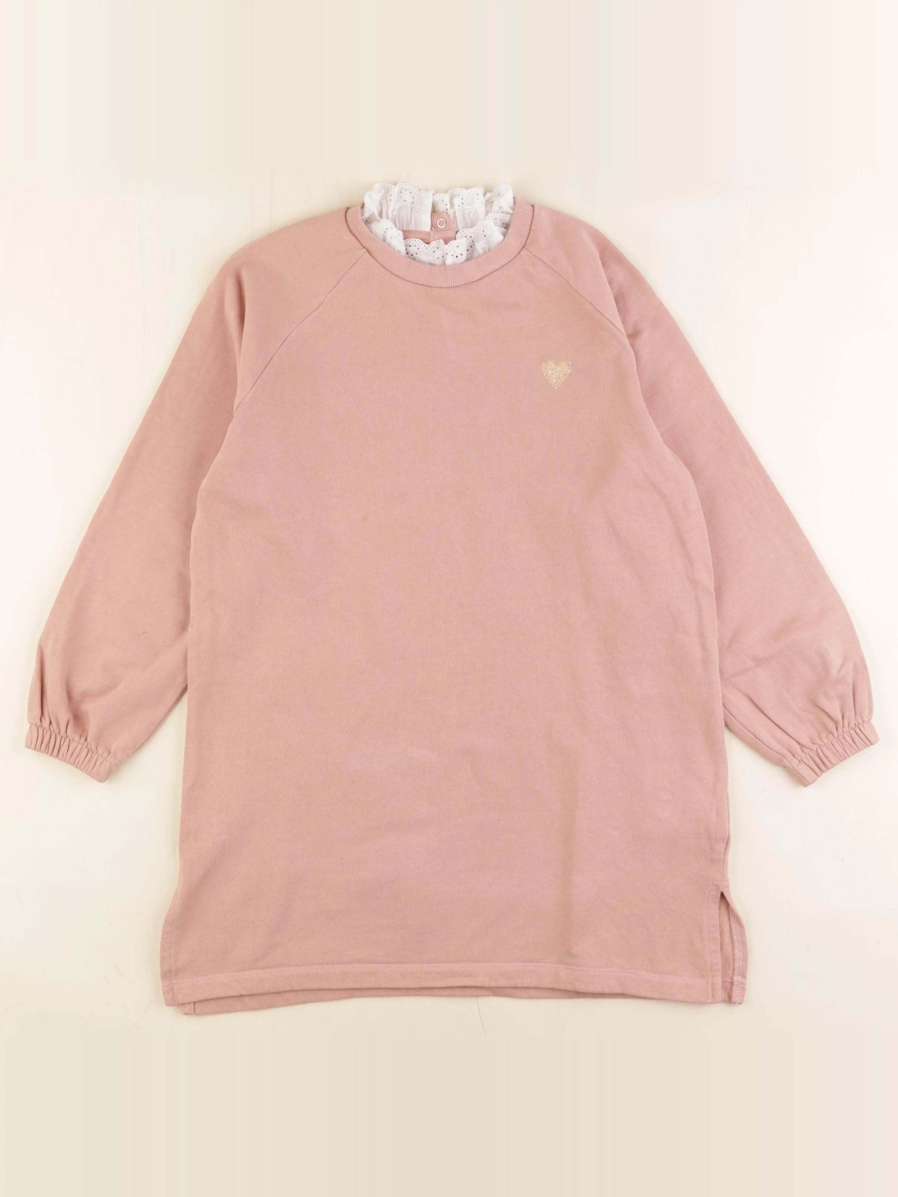 Vertbaudet - robe rose, or - 10 ans