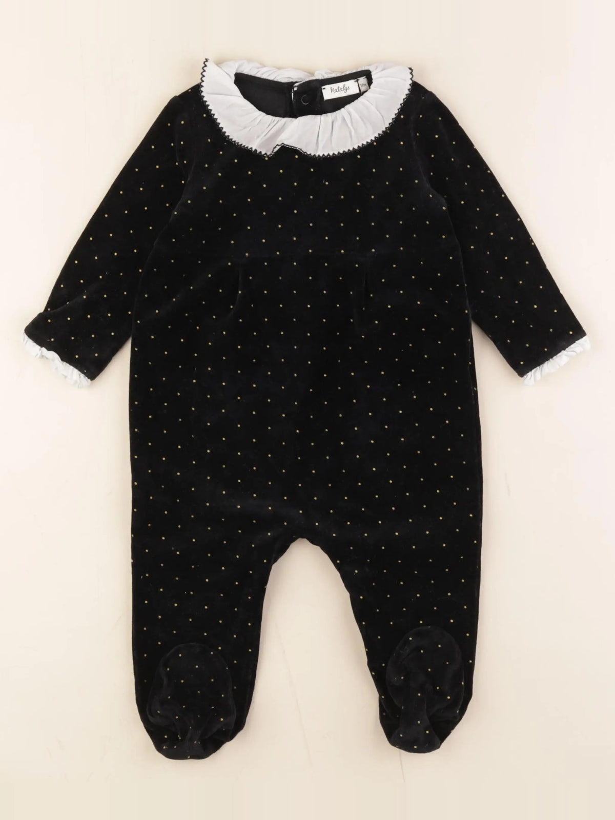 Natalys - pyjama velours noir - 12 mois