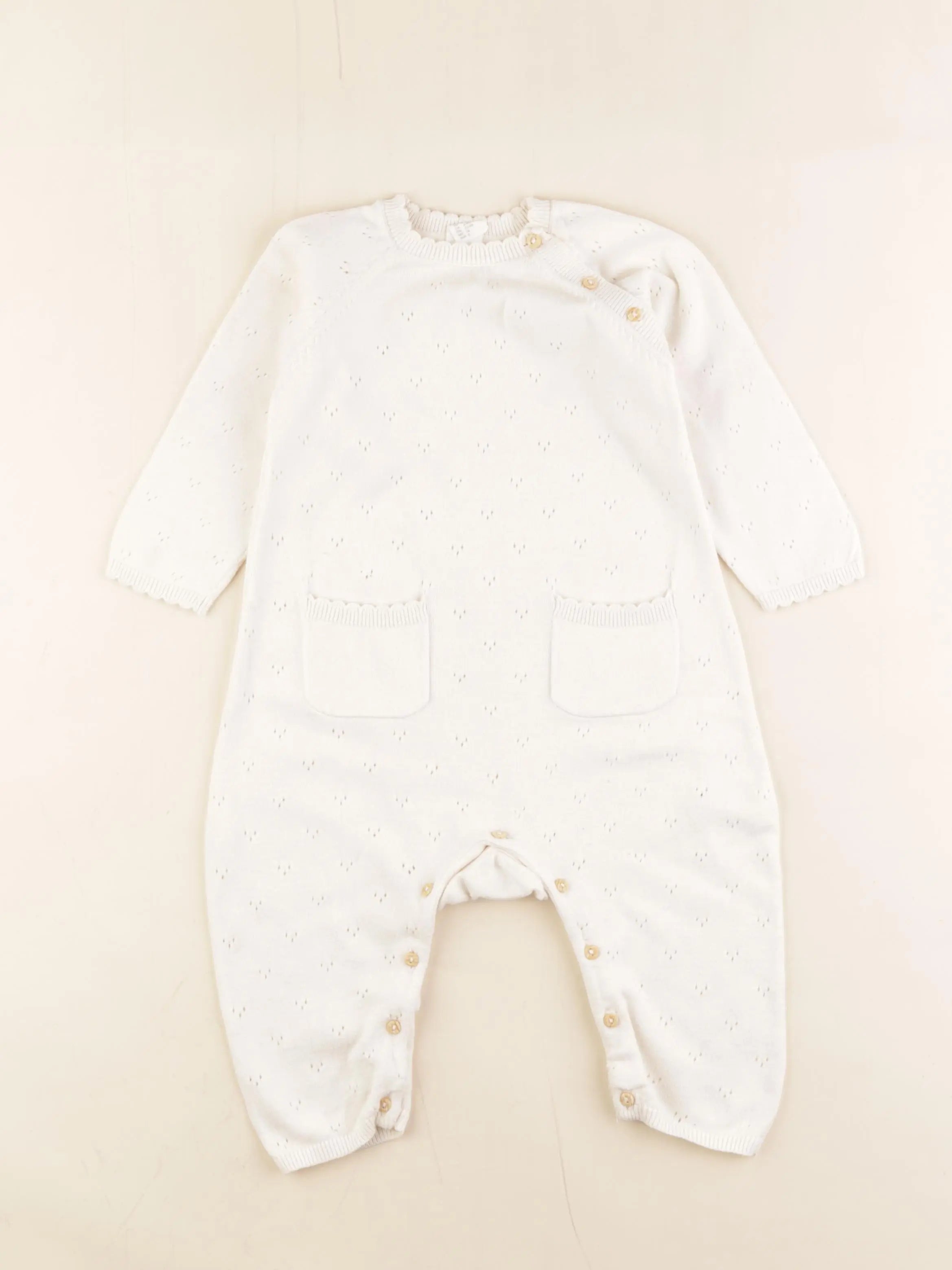 H&M - combinaison blanc - 6/9 mois