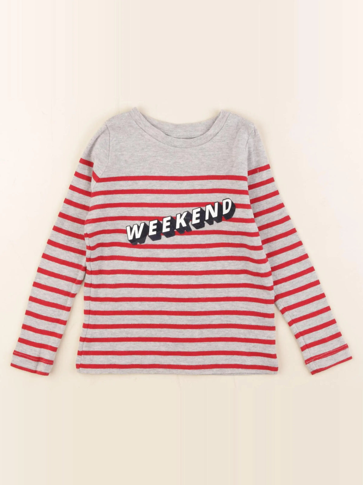 Monoprix - tee-shirt gris, rouge - 4 ans