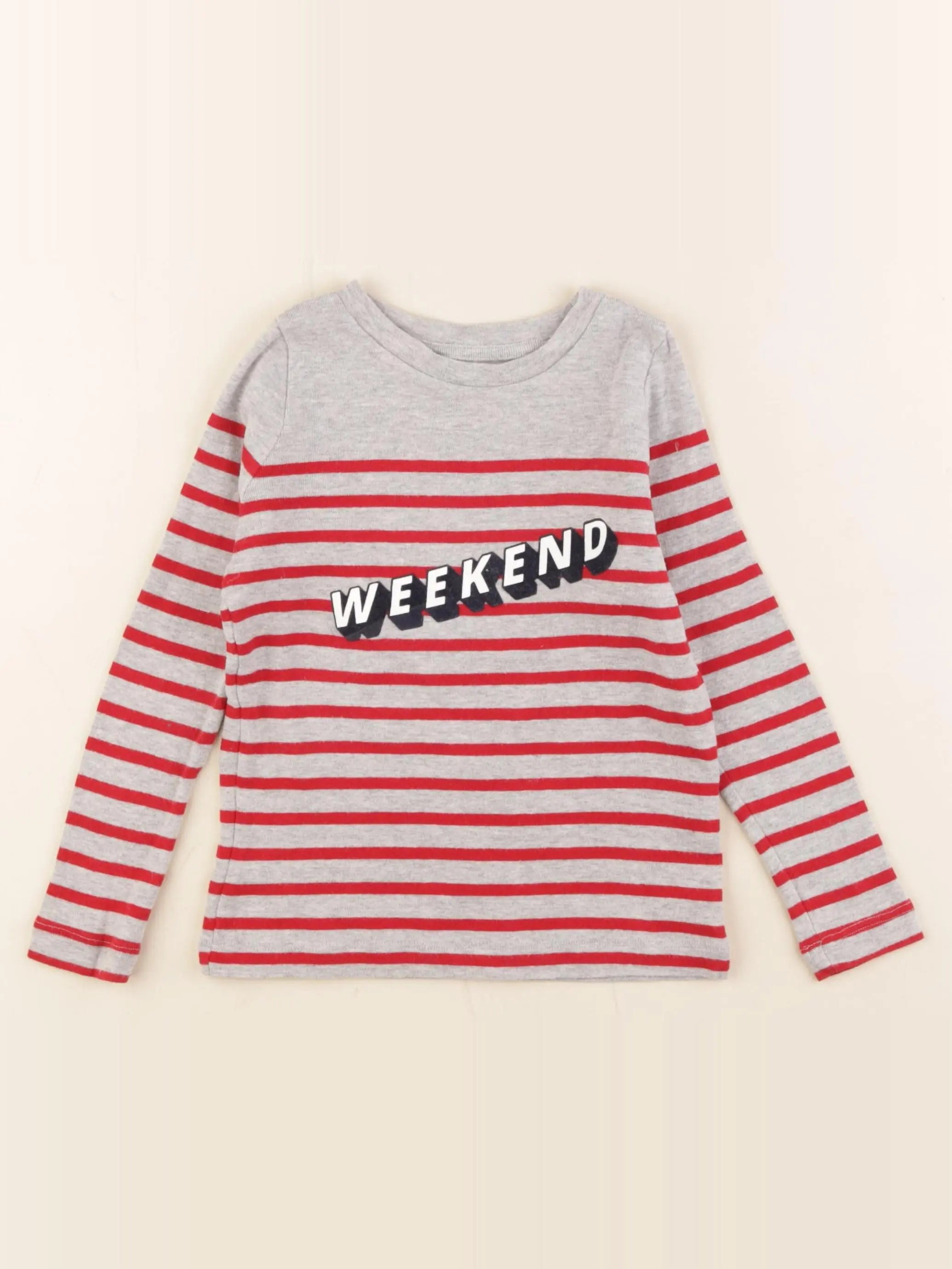Monoprix - tee-shirt gris, rouge - 4 ans