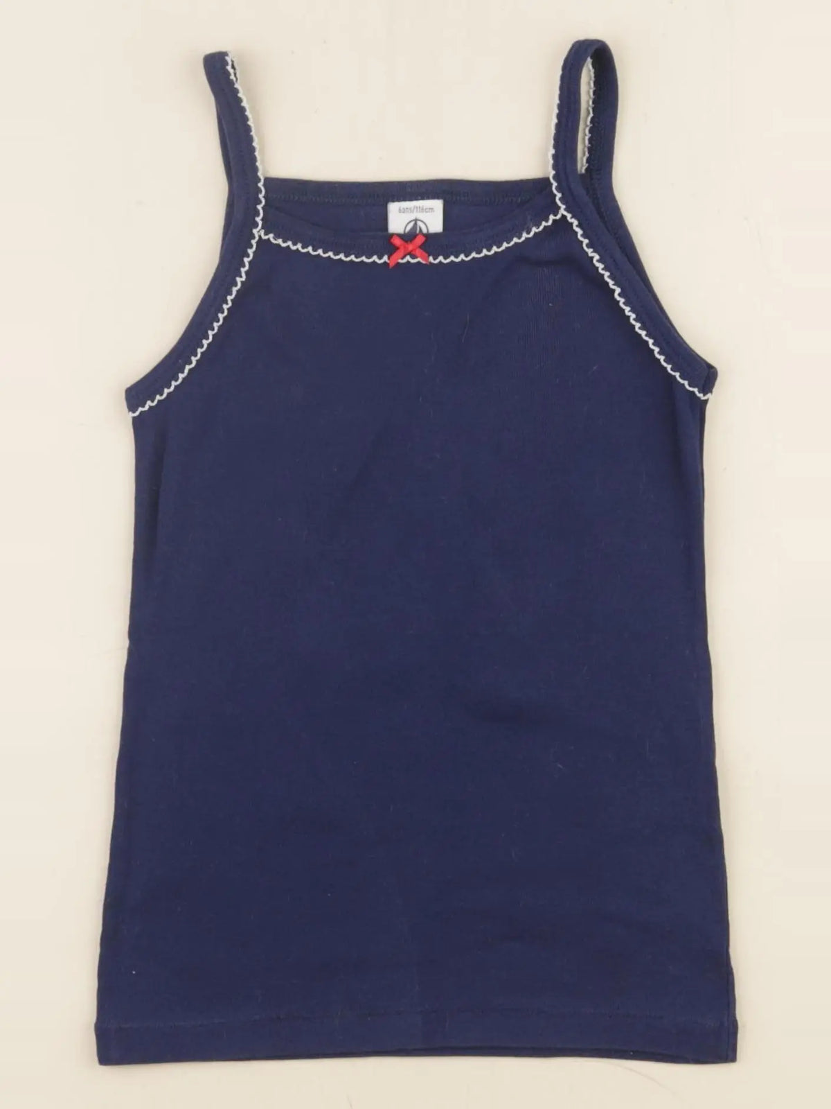 Petit Bateau - maillot de corps bleu - 6 ans