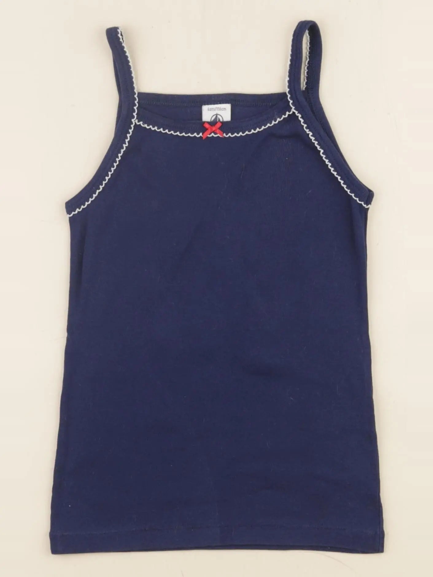 Petit Bateau - maillot de corps bleu - 6 ans