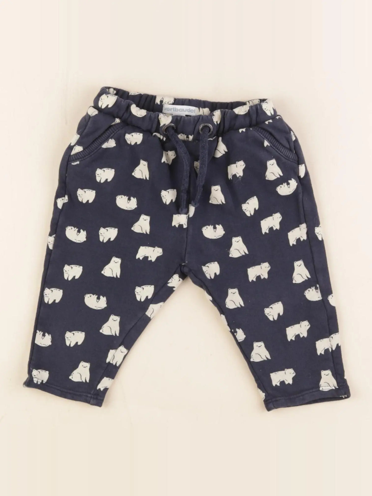 Vertbaudet - jogging bleu, blanc - 9 mois