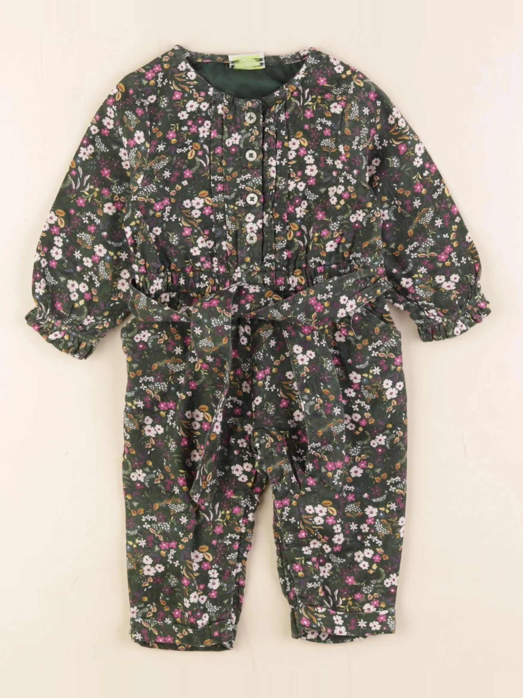 Tape à l'oeil - combinaison vert, rose - 6 mois