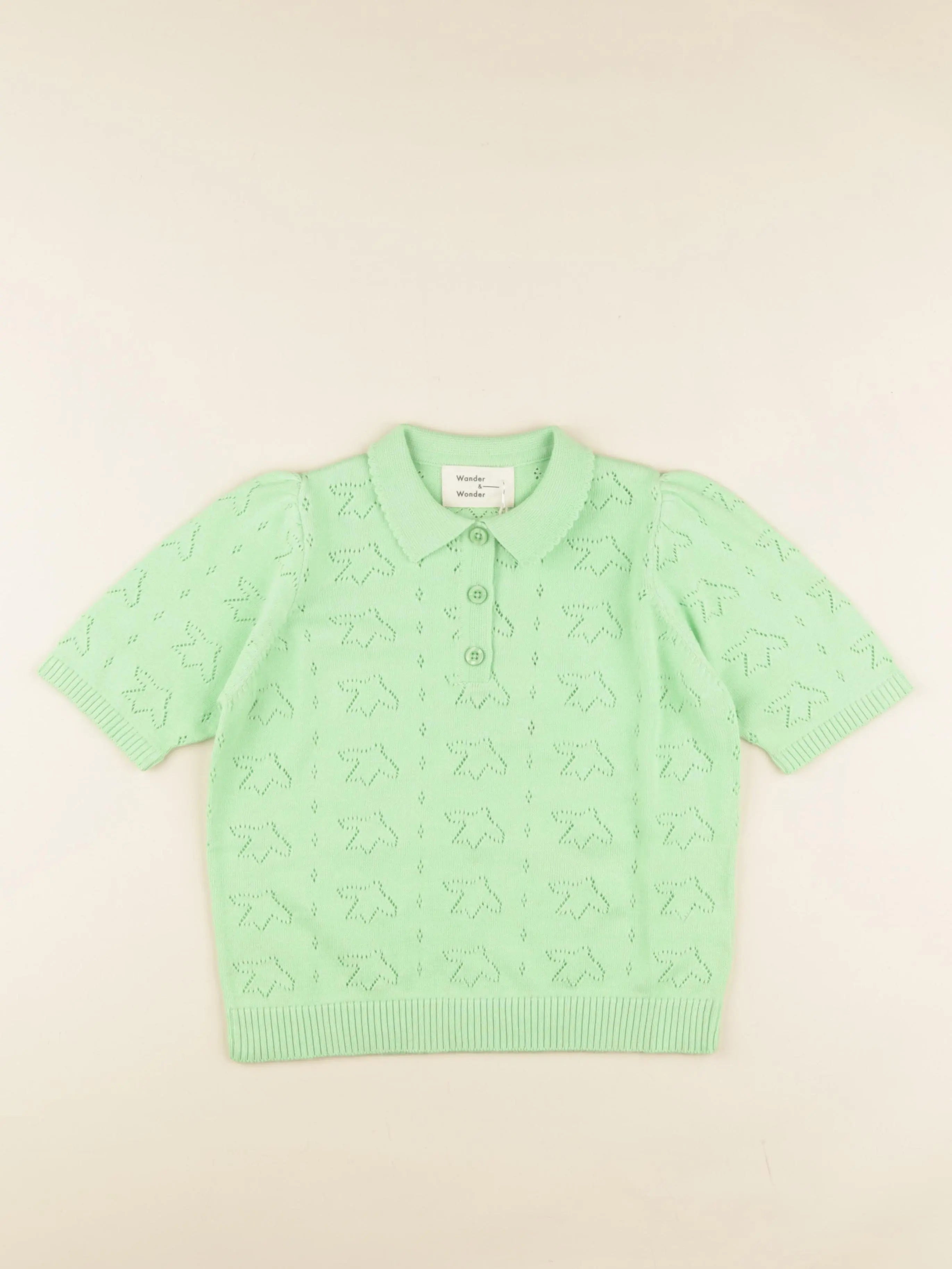 Polo pointelle vert
