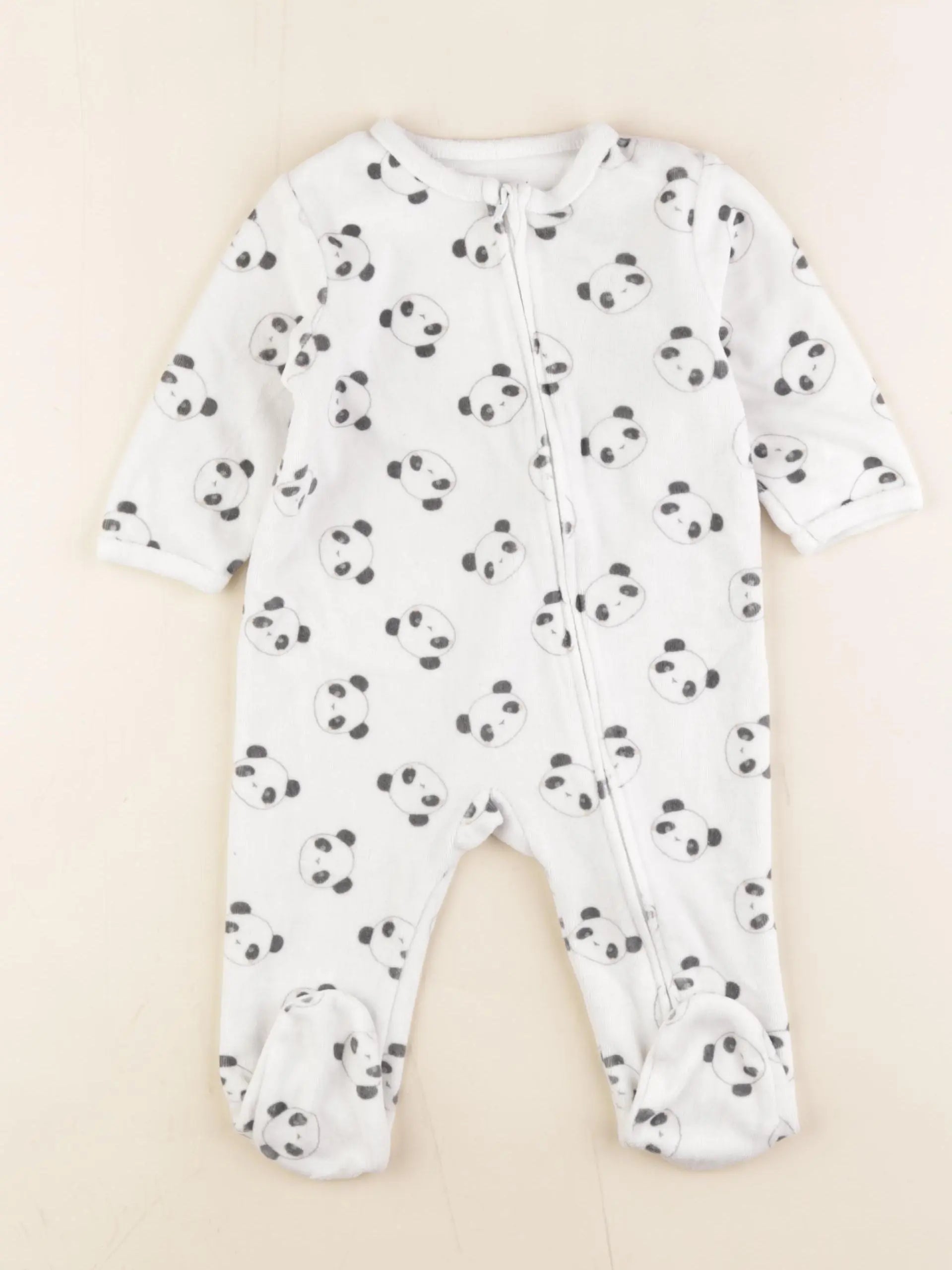 Vertbaudet - pyjama velours blanc - 9 mois