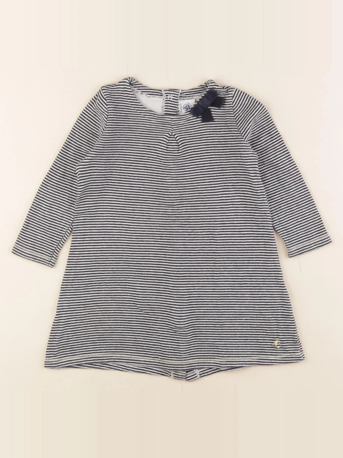 Petit Bateau - robe bleu, blanc - 24 mois