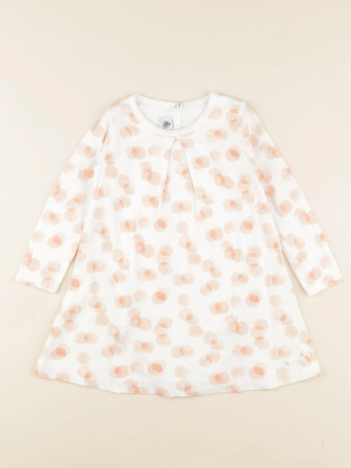 Petit Bateau - body robe blanc, rose - 36 mois