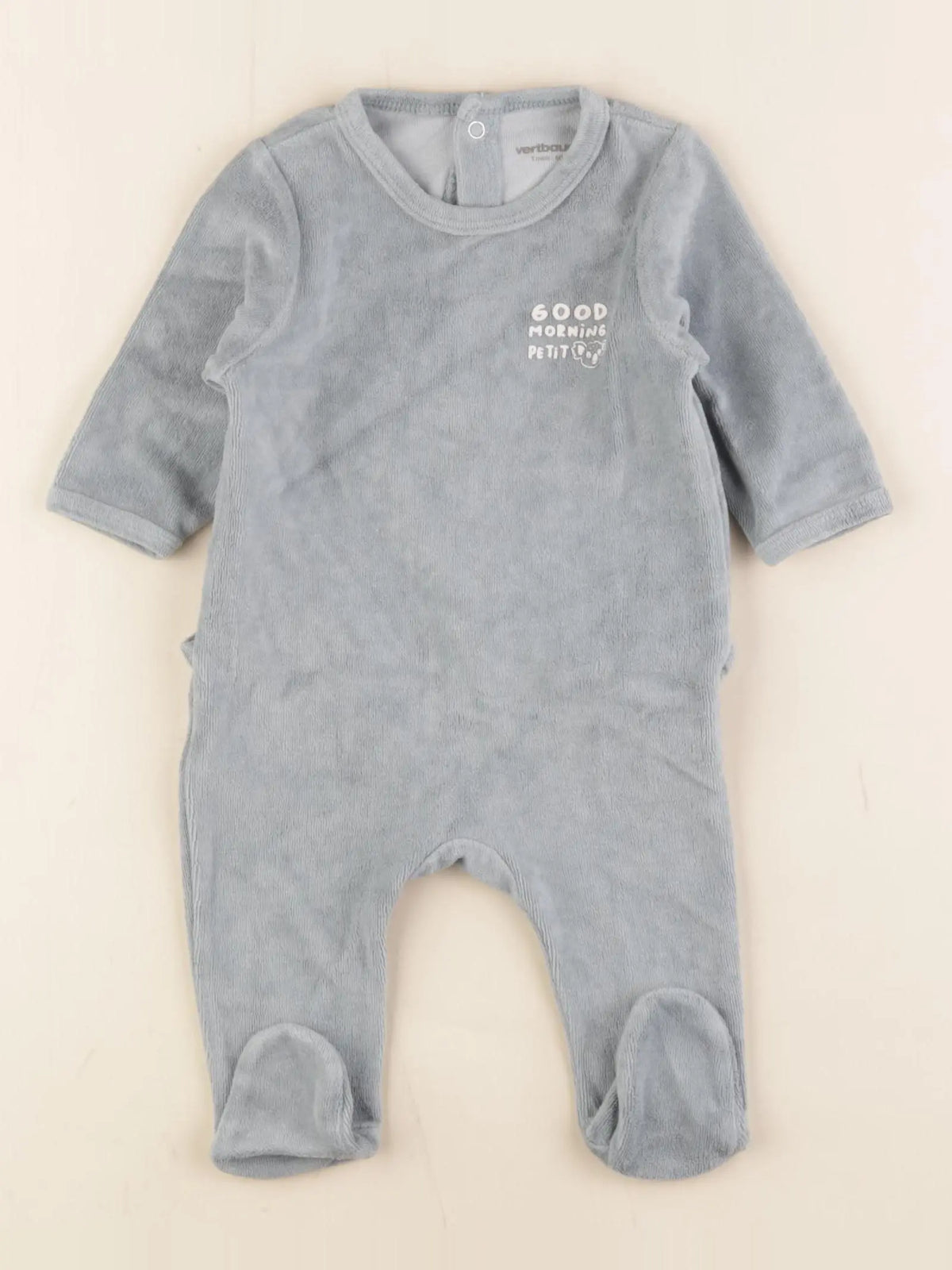 Vertbaudet - pyjama velours vert - 3 mois