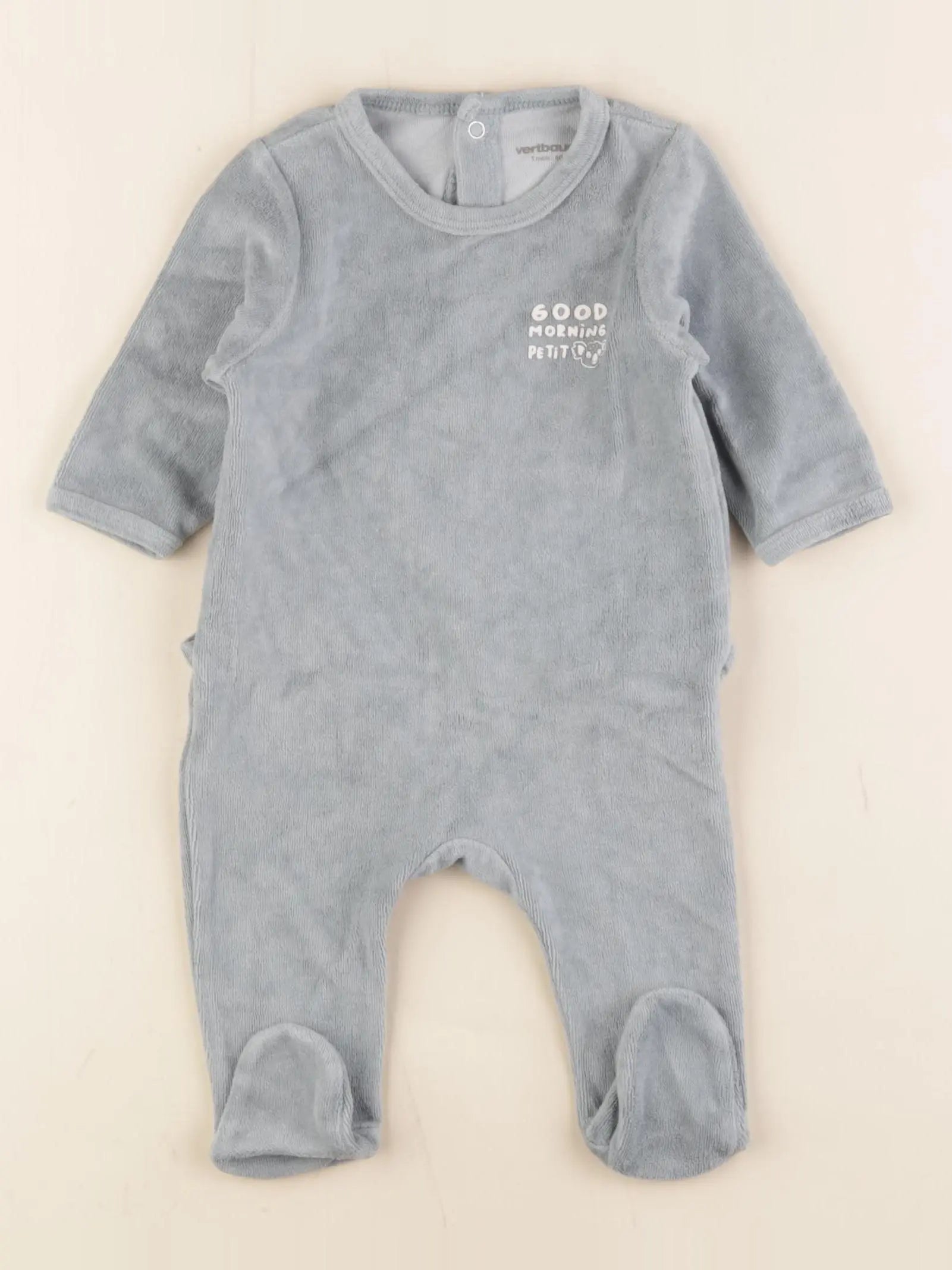 Vertbaudet - pyjama velours vert - 3 mois