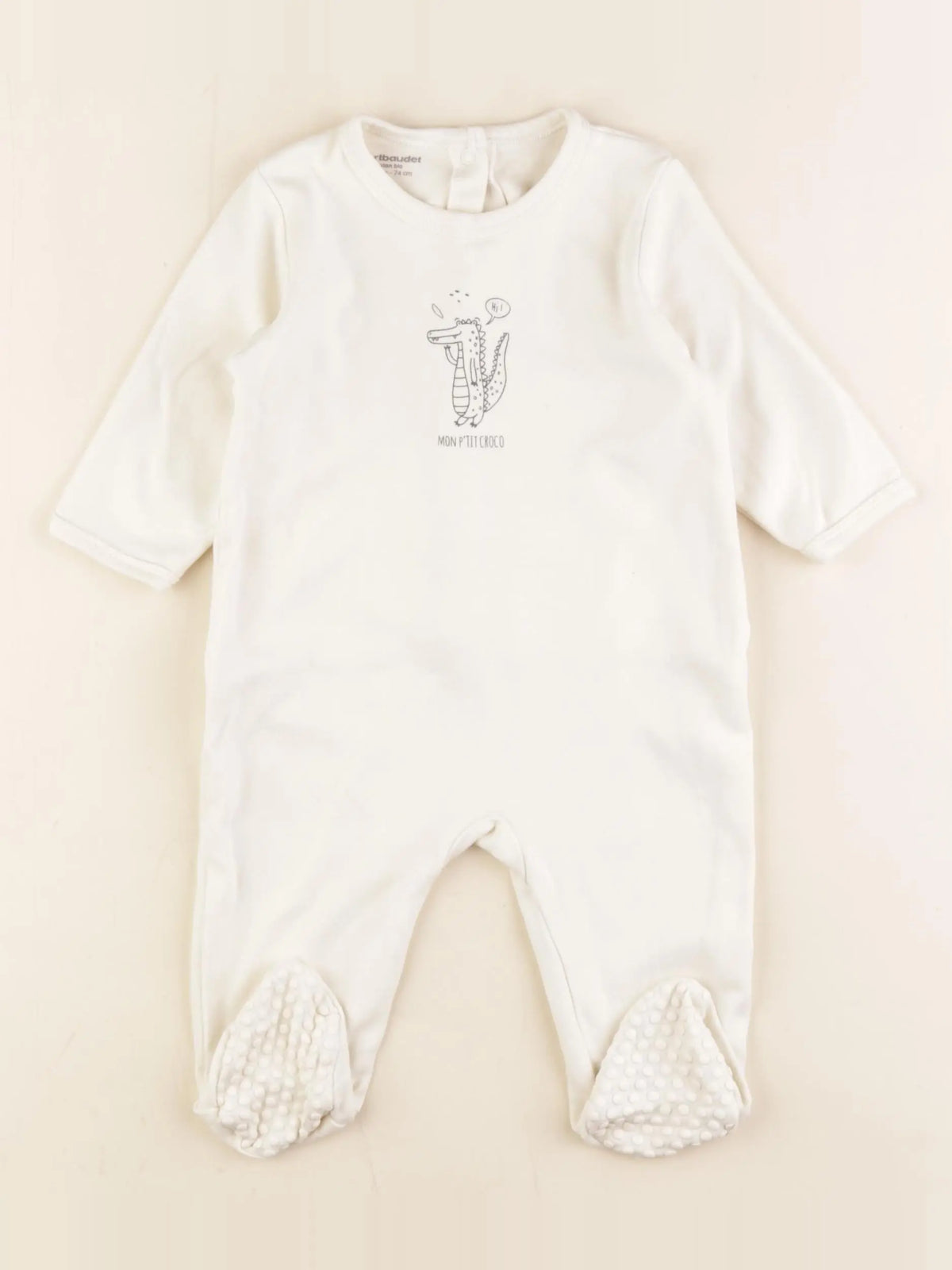 Vertbaudet - pyjama coton beige - 12 mois
