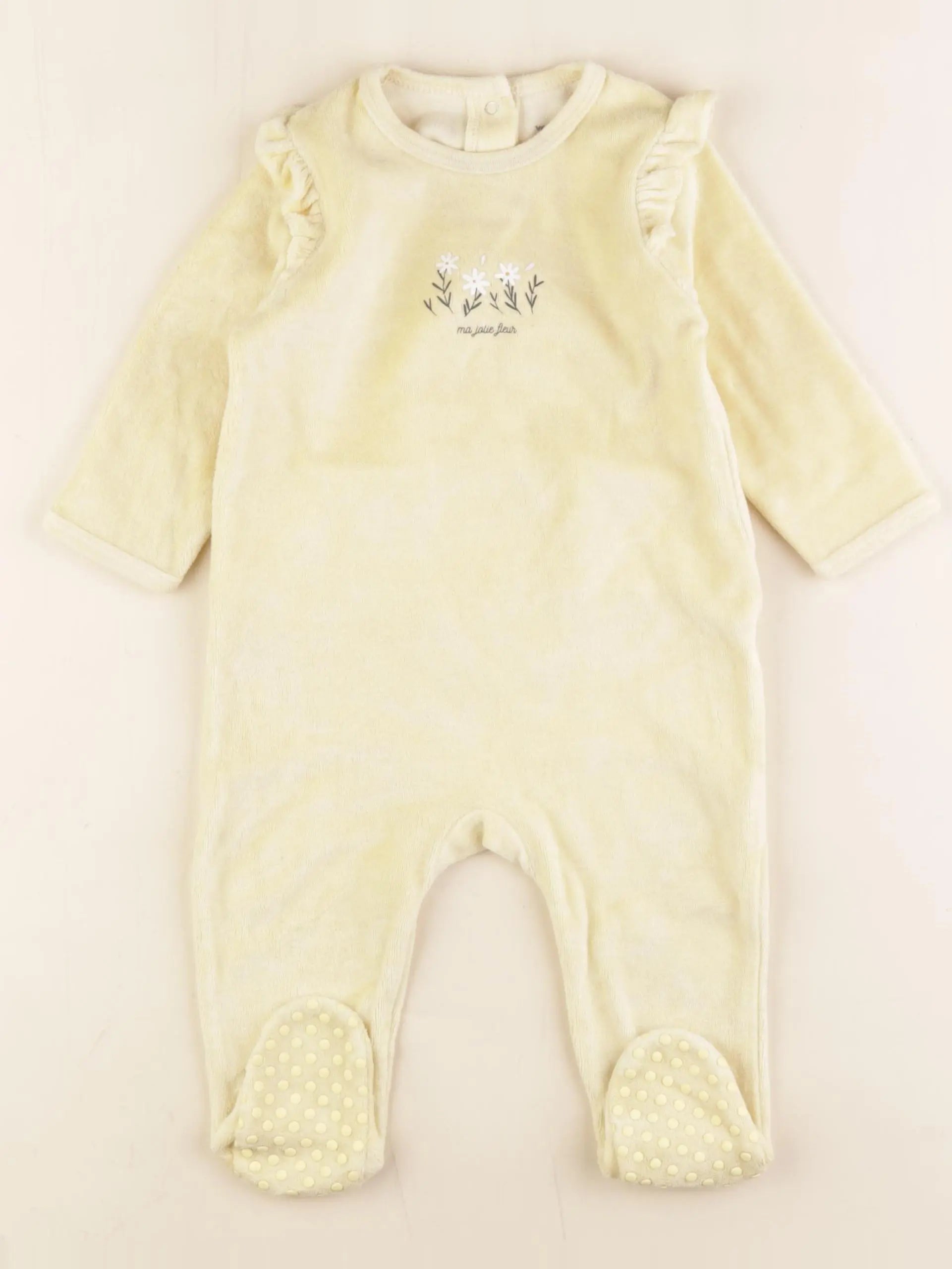Vertbaudet - pyjama velours jaune - 12 mois