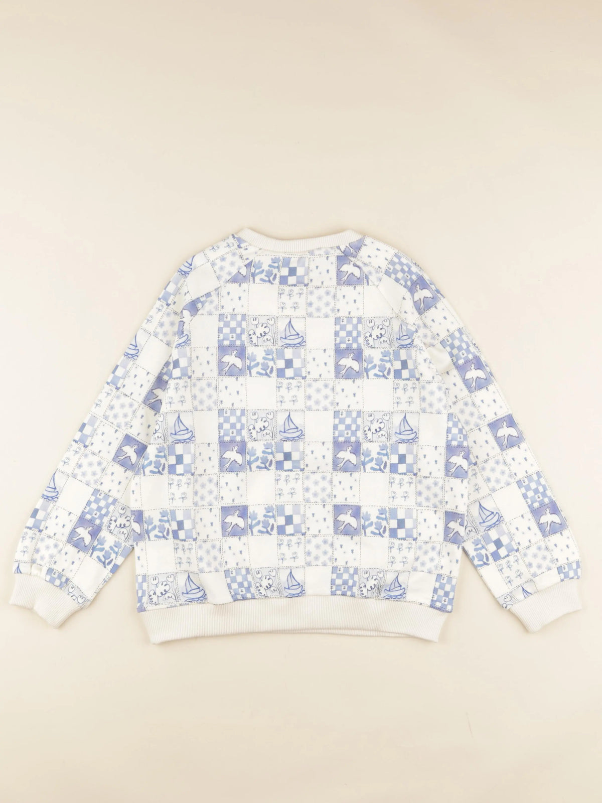 Sweat blanc, bleu