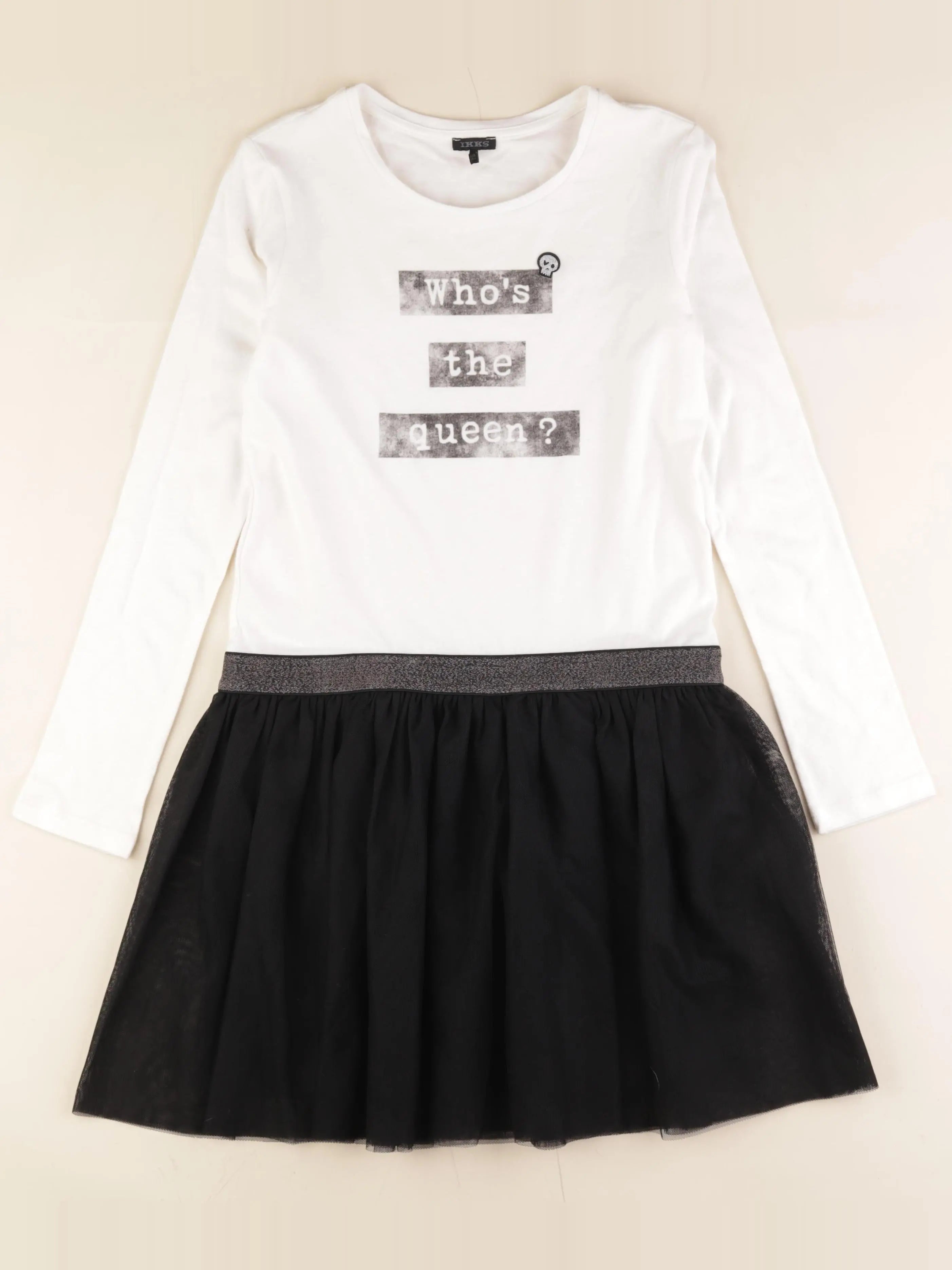 IKKS - robe blanc, noir - 12 ans