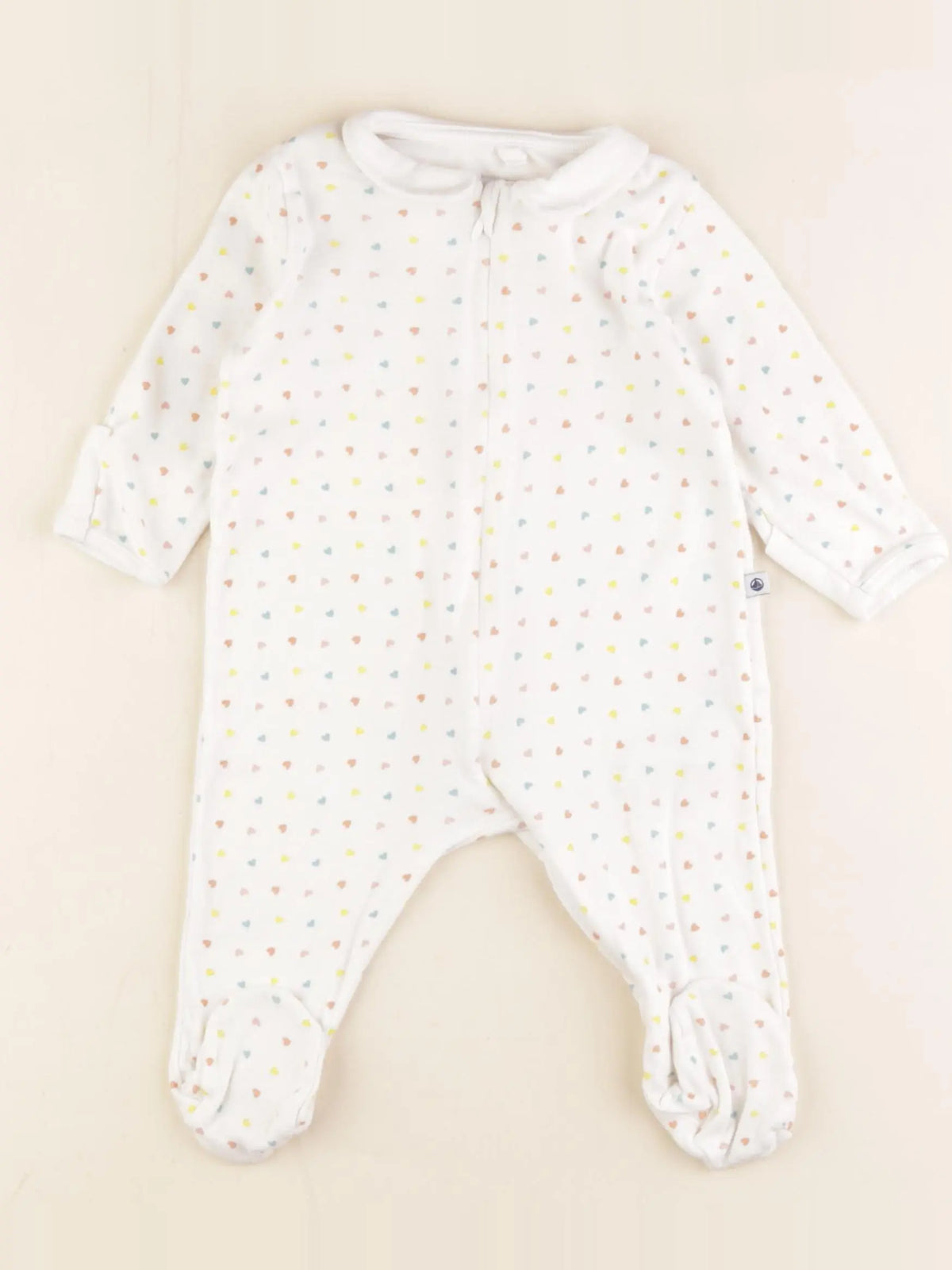Petit Bateau - pyjama coton blanc - 6 mois