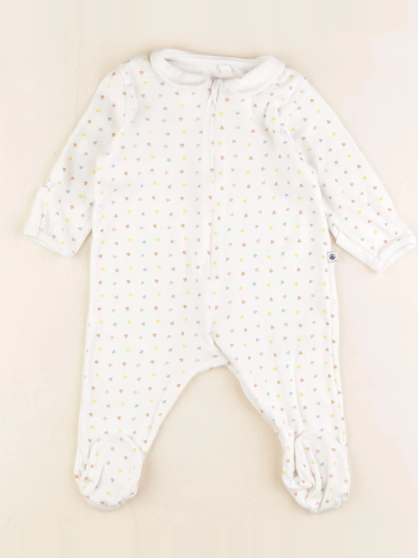 Petit Bateau - pyjama coton blanc - 6 mois