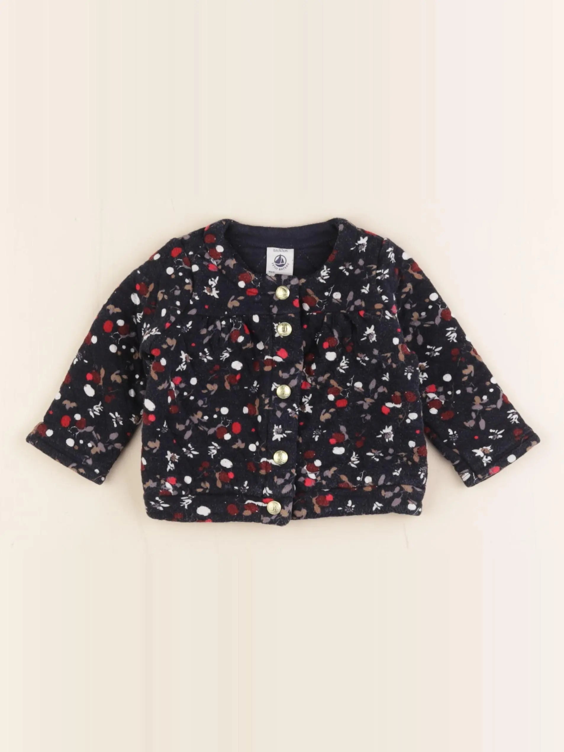 Petit Bateau - sweat bleu - 6 mois
